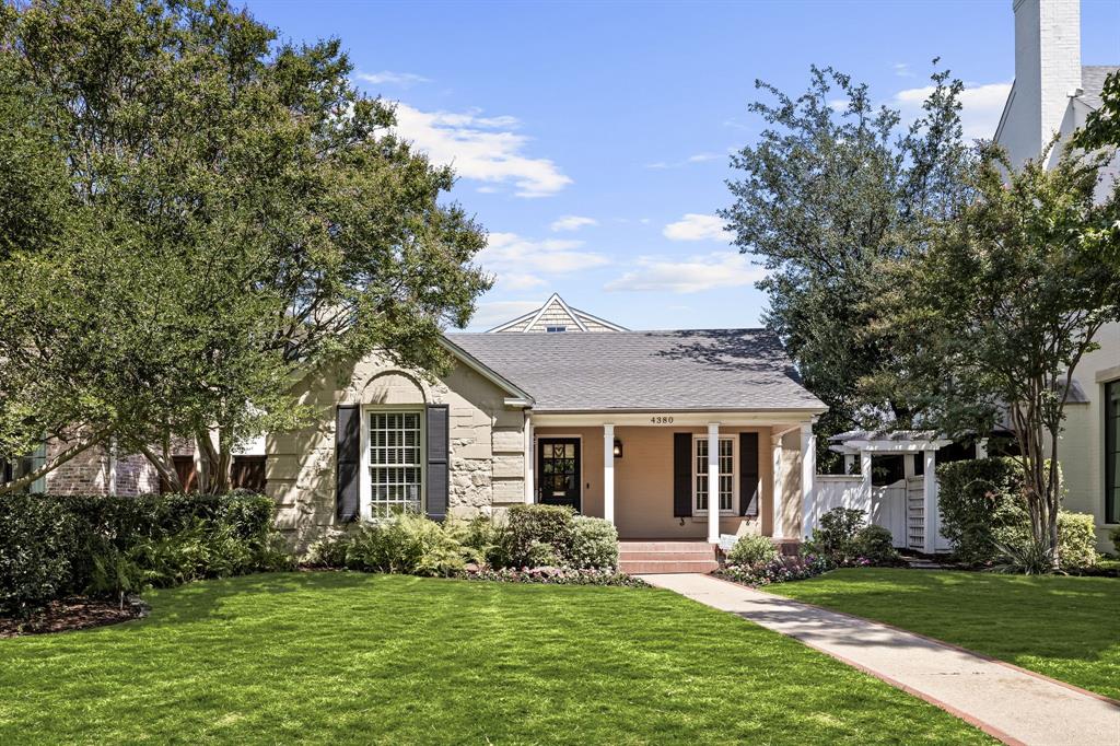 Welcome to 4380 San Carlos — a charming 4-bedroom traditional. This home is situated on one of the most sought-after locations in the Park Cities, walking distance to Bradfield Elementary and Highland Park Village!

Inside, a formal living room with a fireplace flows seamlessly into the dining room, perfect for entertaining. The large, updated kitchen opens to a cozy family room overlooking a stone patio and landscaped yard. Completing the downstairs are two bedrooms with a shared bath and another bedroom with an ensuite bathroom. 

Upstairs, the spacious primary suite offers a second fireplace, abundant natural light, and a luxurious bath with dual sinks and a large walk-in closet.
Additional highlights include generous storage throughout and a versatile third-floor bonus space—ideal for a home office, playroom, or gym.