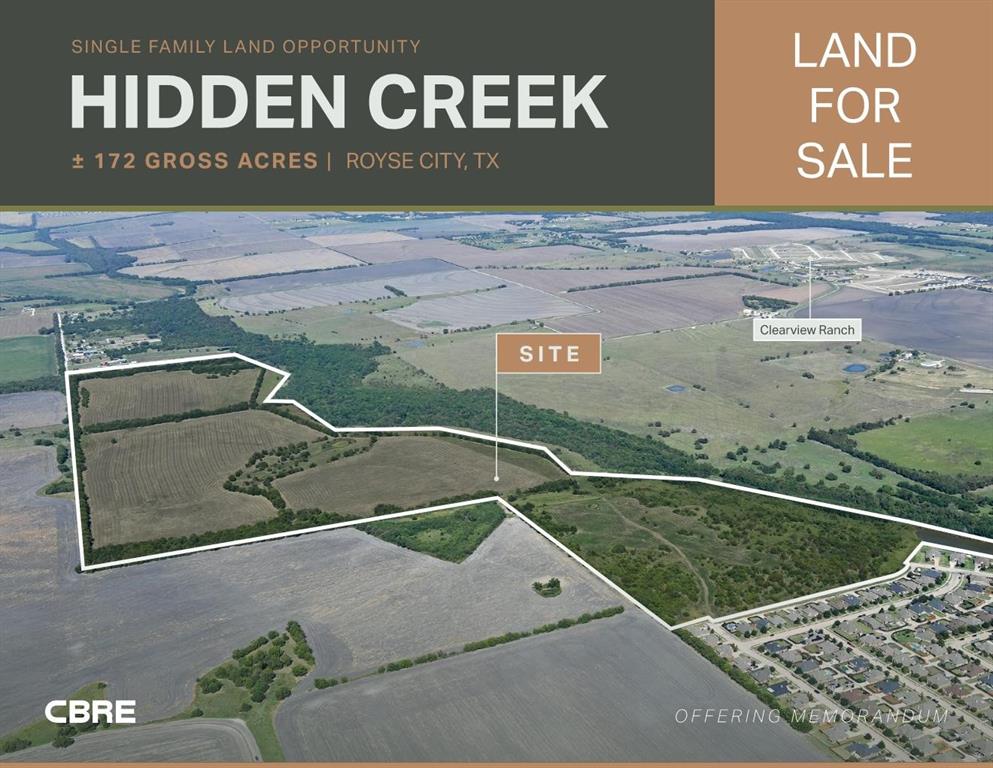 The opportunity to acquire 172 acres of Single-Family Residential Land in Royse City.

Royse City, is a rapidly growing city along Interstate 30 situated in Rockwall County and extending into parts of Collin & Rockwall Counties.

Royse City is one of the most dynamic markets in the region benefitting from its proximity to Dallas offering residents a suburban lifestyle with easy access to the DFW Metroplex.

Growth Highlights in Royse City Include:

Lowes Home Improvement Recently Open

77 Acre Retail with HEB Grocery Anchored Project under development at FM 2642 & I-30

Investment highlights
Jurisdiction: City of Royse City

Zoning: via PD which allows for 75 ft lots

Future Land Use: Suburban Mixed Use

School District: Royse City ISD

Davis Elementary has an A- rating on Niche.com

Ouida Baley Middle School has a B- rating on Niche.com

Utilities: Water to Site. Sewer TBD

Royse City Highlights


77 Acre retail development currently in pre-development at FM 2642 and I-30. Rumored to have grocer and another major anchor committed.

Lowes scheduled to open Q1 2026