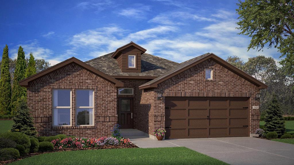 Gorgeous new home built by D.R. Horton in their master planned community Trails of Elizabeth Creek in North Fort Worth and Northwest ISD! Beautiful Portales 4-2-2 Open Floorplan-Elevation B, with an estimated Summer completion. Great open concept Living, Dining and large Chef's Kitchen with seating Island, Quartz Countertops, tiled backsplash, Pendant lights, stainless steel Appliances, gas Range and corner walk-in Pantry. Large Primary Bedroom with quartz topped dual sink Vanity, oversized Shower, Linen and walk-in Closets. Quartz topped vanity also in 2nd full Bath. Designer Pkg including Tiled Entry, Halls and Wet areas plus Home is Connected Smart Home Technology. Front Coach Lights, covered back Patio, 6 foot fenced backyard, landscape package with full sod and full sprinkler system. High-efficiency HVAC system and gas Tankless Water Heater. Community Pool, Cabana, Park, Tot Lot and Lazy River. Close proximity to I-35W, HWY 114, Schools, many Shops, Restaurants, and more!