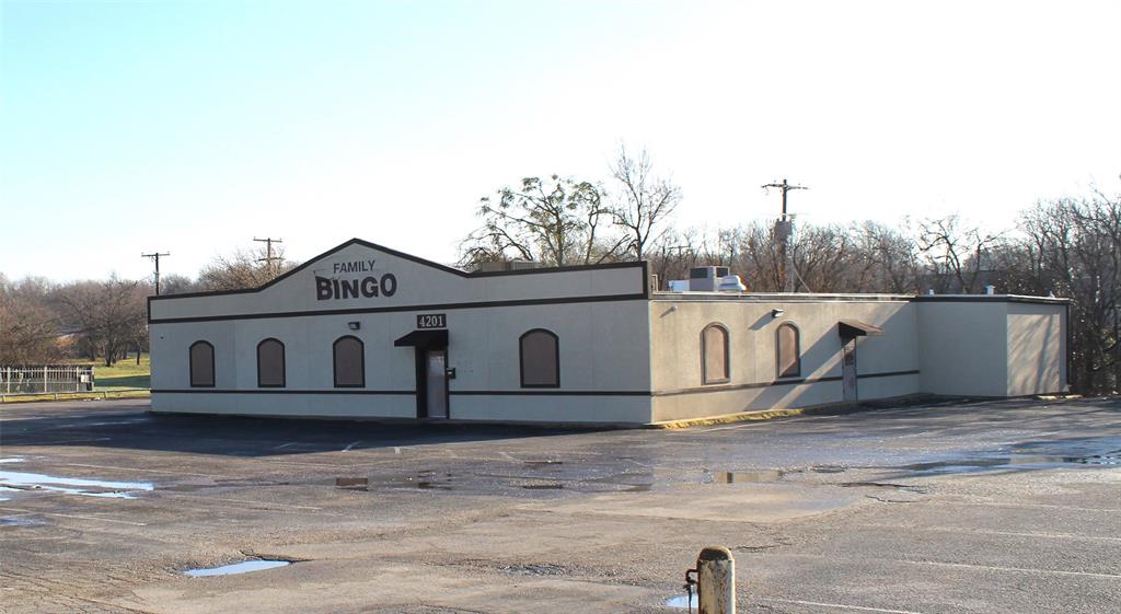 Great location with high traffic counts for your business! 5,125 sq. foot building on .98 acres in Southwest Tarrant County. This property is currently zoned C1- F, which allows for many possibilities for a new business. Currently is it short term lease to a charity Bingo Hall.  A State of Texas Gaming commission issued lessors license also available.  This property has 200 feet of road frontage on Benbrook highway and .6 acres dedicated for parking. Newer HVAC system and some recent renovations.