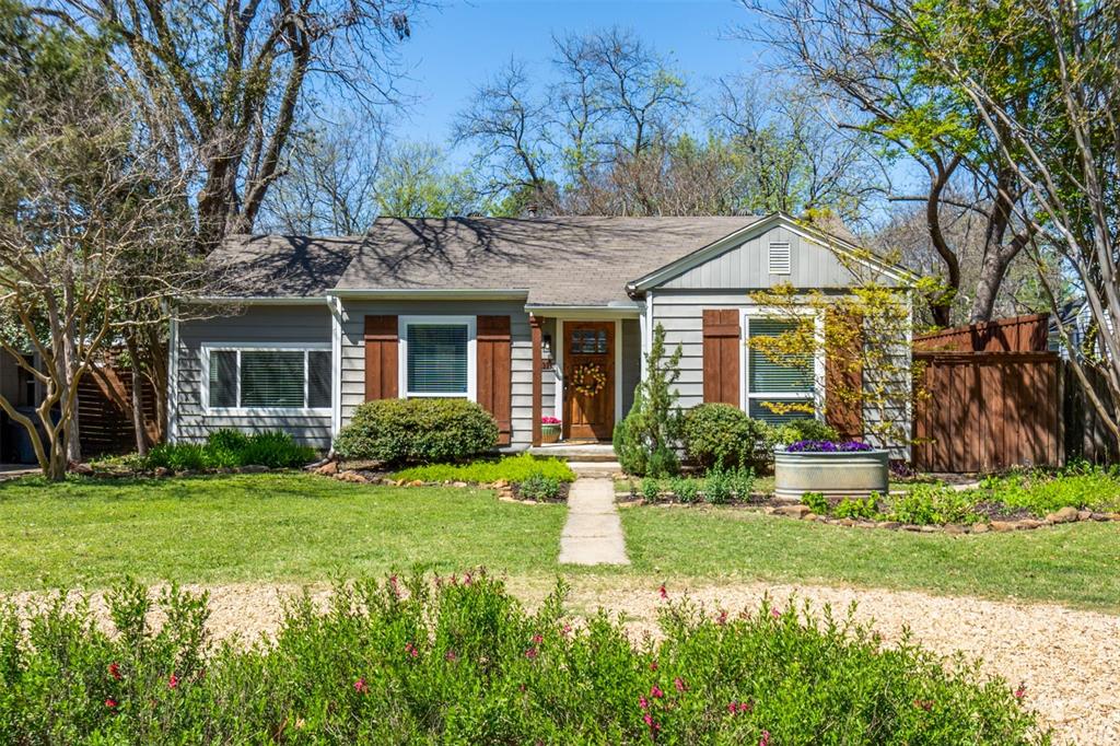 Charming and quaint, this beautifully maintained cottage is nestled in the heart of Little Forest Hills—one of East Dallas’ most vibrant and sought-after neighborhoods. Set along picturesque, tree-lined streets, the home is just a short walk to White Rock Lake and the Dallas Arboretum, offering the perfect blend of nature and city living. Inside, you’ll find fresh paint and rich hardwood floors throughout which enhances the home’s warm, inviting cottage feel. The kitchen is both stylish and functional with stainless steel appliances, butcher block countertops, subway tile and decorative lighting. The recently renovated bathroom includes extra storage. Elfa closet systems in two of the bedrooms provides smart organization throughout the home. The backyard is truly special—a gardener’s dream with a certified Monarch Waystation designed to support butterflies during their migration. A spacious deck extends the living area outdoors, making it perfect for relaxing or entertaining. There is a detached studio with an AC unit  in the backyard as well offering incredible flexibility, ideal for an office, gym, or an art studio. New roof 2026!  Refrigerator, washer, and dryer all convey with the property. A rare opportunity to own a charming home in one of East Dallas’ most cherished communities.