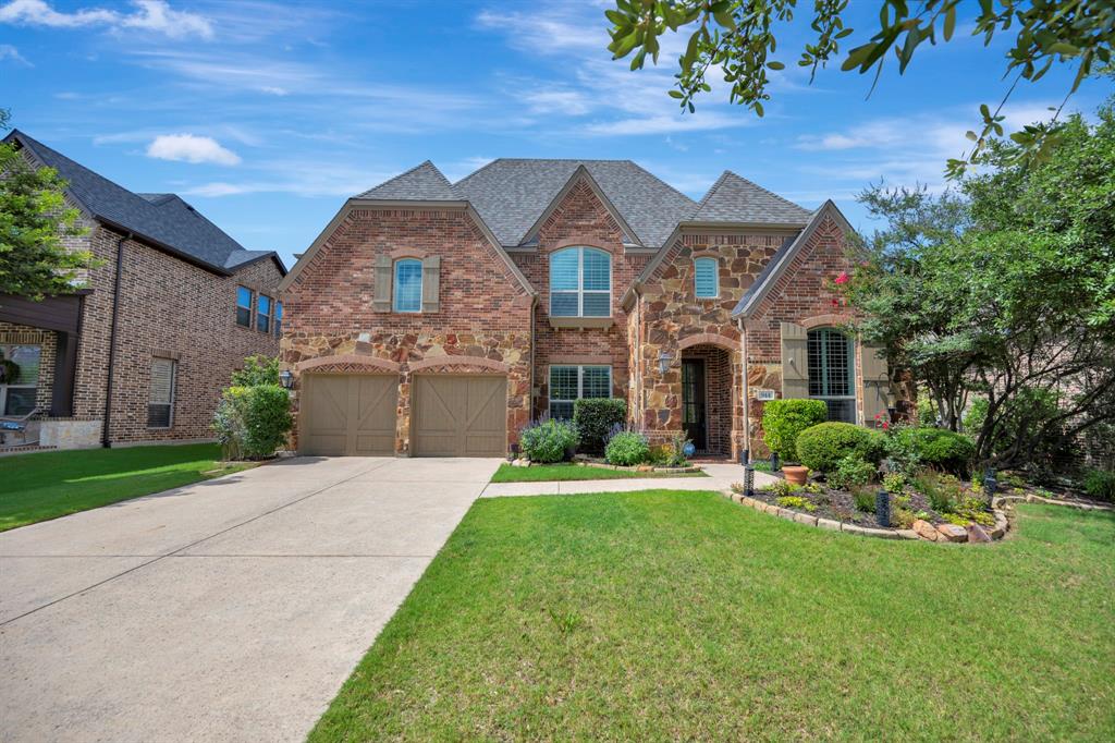 Luxury meets comfort in this beautiful Fairway Ranch home featuring 4 bedrooms, 3.5 baths, a study, formal dining, game room, media room, outdoor living area, and a 3-car tandem garage. The open-concept layout highlights hand-scraped hardwood floors, a chef’s kitchen with custom cabinetry and stainless appliances, and a striking floor-to-ceiling stone fireplace. The private primary suite includes a spa-like bath with dual vanities, garden tub, oversized rain shower, and a large walk-in closet with laundry access. Upstairs offers additional bedrooms, a spacious game room, and media room. Step outside to your backyard oasis with a covered patio and custom pool and spa featuring elegant stonework and a tranquil water feature. A new roof was installed in 2025. Enjoy top-tier Fairway Ranch amenities and award-winning Northwest ISD.