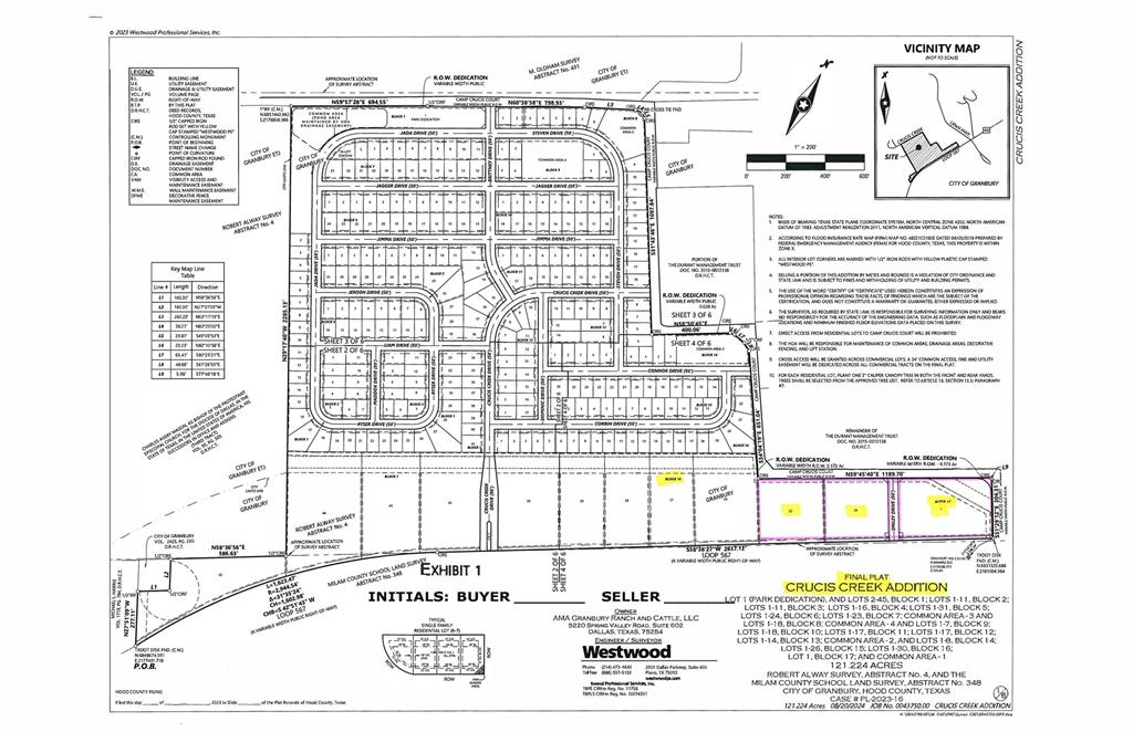 This commercial lot has double frontage on Loop 567 as well as Camp Crucis Ct. and is part of a recently platted Subdivision known as Crucis Creek Addition.  There are 305 SINGLE FAMILY LOTS platted immediately behind this property WHICH IS AVAILABLE AS WELL.  This location is grandfathered for City water and sewer.