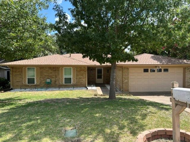 Move-in ready home located in the highly sought-after Martin High School attendance zone on a quiet street. Conveniently situated near I-20, Highway 287, Downtown Fort Worth, DFW Airport, and Arlington’s Entertainment District. The spacious living area features vaulted ceilings, two skylights, tile flooring, a brick gas fireplace, and an open layout ideal for entertaining. The kitchen offers generous cabinet and counter space, a full appliance package, and an adjacent dining area. A flex space off the kitchen provides versatility for a home office or study area. The primary suite includes ample space, a private bath, and dual walk-in closets. Secondary bedrooms are well-sized with good storage. Enjoy a private backyard with a 30-foot covered patio, storage building, and room for pets or play. Well-maintained and offering a great layout in a prime Arlington location.