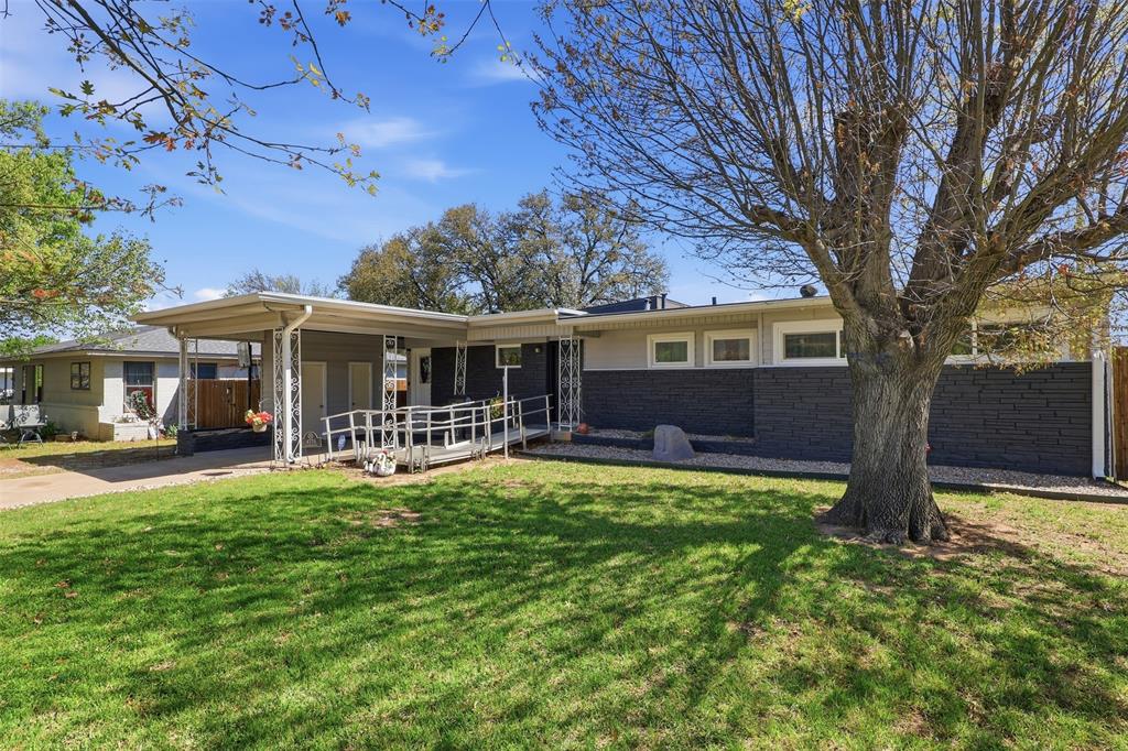 Spacious and full of versatility, this unique Fort Worth property is perfectly suited for multi-generational living or those seeking flexible space. Located on a desirable corner lot directly across from a community park & elementary school, the home offers an open living and dining area that can easily accommodate two eating spaces or multiple sitting areas—ideal for both everyday living and entertaining. The large kitchen is a standout feature, complete with a huge breakfast bar, granite countertops, built-in cabinetry, and double ovens, providing ample space for cooking and gathering. This home features 5 bedrooms plus a flex space that includes its own half bathroom, offering endless possibilities for a home office, playroom, or guest area. There are two primary suites, including a secondary primary retreat added to the rear of the home and accessed through the utility room. This private suite includes a jacuzzi tub and a comfortable sitting area, creating a true retreat within the home. The fifth bedroom includes a full-size closet and is currently being used as a game room, situated next to rear bedroom. Additional highlights include a large utility room with space for fridge or freezer and a separate storage area attached to the rear of the home. Enjoy outdoor living with an above-ground pool, perfect for relaxing or entertaining. This one-of-a-kind property offers space, functionality, and thoughtful updates in a prime location. Recent updates include: gutters, new siding, furnace, HVAC condenser, new windows, exterior doors, exterior paint, new roof, new fence, updated plumbing under home (new water line & pipe); insulation in attic, new ductwork, new electrical wiring. New carpet & interior paint updates in April 2026 (not photographed). Buyer & Buyers agent to confirm schools, sq ft, dimensions, age, etc. Info deemed reliable but not guaranteed.