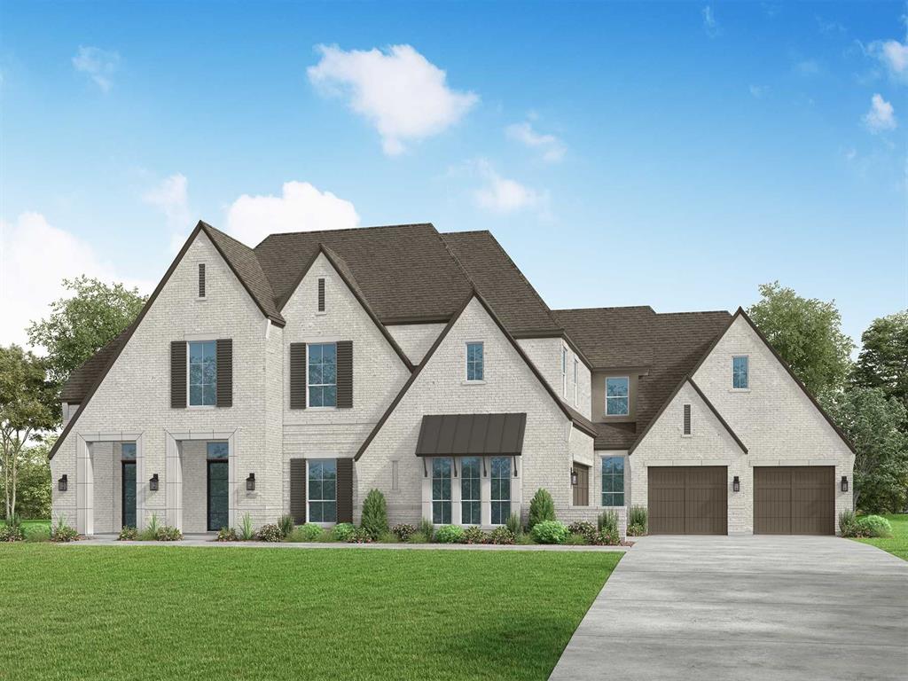 MLS# 20394751 - Built by Huntington Homes - Ready Now! ~ Gorgeous white brick home w-front porch w-dbl glass doors. Impressive curved staircase in entry invites you into spacious great room w-beams, built-in's and 22' ceilings and sliding doors to outside. Chef's dream kitchen w-Wolfe-Subzero appliances, custom cabinets, enhanced pantry. Downstairs media room for movie night. Primary suite has sitting area, beams, his-her custom closets, spa bath. All en-suite bedrooms. Study has beams, custom built-in and separate entrance from front porch. Dual staircases. Massive utility room has room for a fridge & freezer, drip dry area and sink. Game room has wetbar and adjacent card room.  Loggia off primary suite has fireplace for cool night relaxation fun. Outdoor living has fireplace & outdoor kitchen w Wolfe grill, mini fridge & sink. Pool bath right off patio. Backs to greenbelt for private backyard.  MUST SEE!