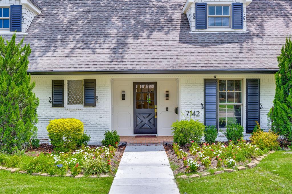 Beautifully updated and thoughtfully designed, this 5-bedroom home in the sought-after Meadows neighborhood blends timeless charm with modern style. The spacious floor plan offers formal living room with gas fireplace and dining room, an open kitchen and family room, and a desirable downstairs bedroom with a full bath, ideal as a second primary suite or private guest retreat. The remodeled kitchen features marble countertops, a farmhouse sink, Thermador appliances including a professional-grade range and double ovens, and a drawer microwave. The adjacent family room features custom built-ins and serves as the heart of the home. Just off the dining room, a wet bar and wine refrigerator provide the perfect setup for entertaining, while the adjacent utility room and mudroom add everyday functionality. A charming screened porch extends the living space outdoors and overlooks the beautifully landscaped backyard, complete with landscape lighting and set on an oversized, mature treed lot. The upstairs primary suite offers a spacious walk-in closet and a beautifully renovated bath with floating vanities and high-end Italian porcelain tile. Additional upstairs bedrooms are generously sized, and a versatile flex room provides endless possibilities as a playroom, media room, home office, or workout space. Hardwood floors, plantation shutters, no carpet throughout, and a jewel-box powder room accented by beautiful designer wallpaper add to the home’s overall character and charm. This exceptional home offers the perfect combination of functionality, style, and thoughtful updates in the heart of the Meadows neighborhood. Prime Dallas location, within walking distance of Preston Hollow Village, Trader Joe’s, and an array of popular dining and shopping destinations