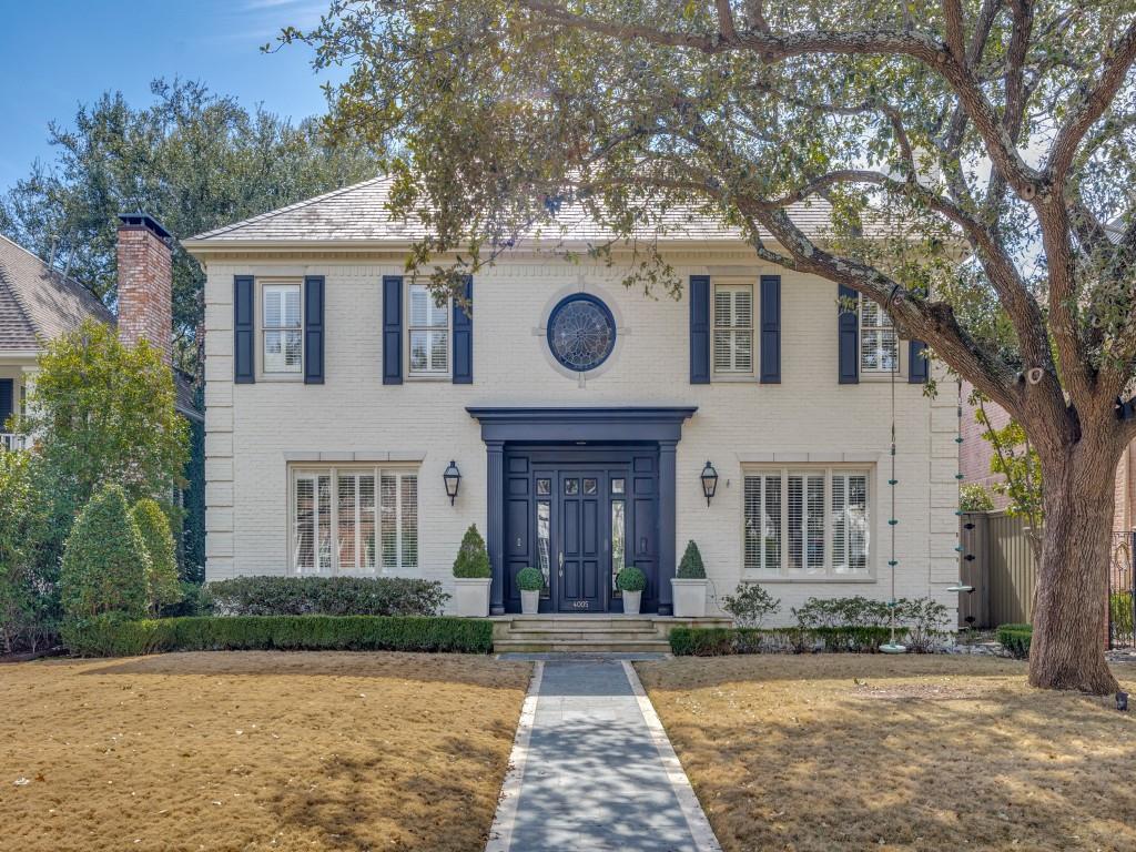 Classic exterior brick with charming architectural details in the heart of University Park, 4 bedrooms, 4.2 baths with a center hall floor plan. Marble foyer leads to oversized living room and dining room. Kitchen with center island and butler's pantry, opens to the breakfast room, study and den with French doors overlooking the backyard. Luxurious primary suite includes a fireplace, wet bar, spa like bath and private balcony overlooking the yard. Three additional generously sized bedrooms, a second office, and playroom complete the second floor. Resort style backyard with outdoor kitchen, gorgeous landscaping, covered patio with fireplace, and pool and spa. Attached 2-car garage. *Buyer and buyer's agent to verify all information herein*