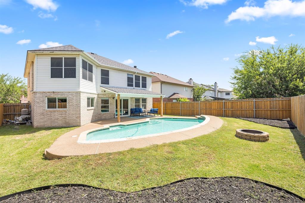 OPEN HOUSE SAT 7.25 12PM TO 2PM  Welcome home to this beautifully maintained and spacious 4-bedroom, 2.5-bath residence that perfectly combines comfort, functionality, and an unbeatable location. Thoughtfully designed with everyday living and entertaining in mind, this inviting home offers generous living spaces and a practical layout. As you step inside, you'll be welcomed by bright, open living areas that create a warm and inviting atmosphere for gathering with family and friends. The well-appointed kitchen is the heart of the home, featuring abundant cabinetry, ample counter space, and a functional layout that flows seamlessly into the main living and dining areas, making entertaining effortless. Upstairs, the private primary suite serves as a peaceful retreat with an ensuite bath and spacious walk-in closet. Three additional generously sized bedrooms provide flexibility for family, overnight guests, a home office, fitness room, or hobby space. Step outside and discover an outdoor space designed for year-round enjoyment. Cool off in the sparkling swimming pool during the warm Texas summers, then gather around the cozy fire pit on cool evenings to entertain friends or simply relax under the stars. The spacious backyard also offers plenty of room for outdoor dining, weekend barbecues, play, and pets. Ideally situated in a convenient location, you'll appreciate being just around the corner from Walmart, Starbucks, popular restaurants, shopping centers, grocery stores, and everyday conveniences. With quick access to major roadways, commuting is simple while still enjoying the comfort of a welcoming neighborhood. 
Offering an exceptional combination of space, outdoor living, and convenience, this move-in-ready home truly has it all. From its inviting interior to the backyard oasis complete with a pool and fire pit, this is a home you'll love coming back to every day.