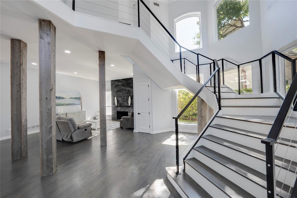 COMPLETELY RENOVATED Modern Home. Oversized cul-de-sac lot overlooking 11th fairway and green of Stonebriar Country Club, the home rivals any new construction & offers resort style living in the heart of Frisco, wrought iron floating staircase w-italian porcelain flrs & quartz countertops. Spacious living rm. Brand new modern kitchen alongside top of the line grade appliances with a huge custom island.  The built-in Thermador refrigerator with custom cabinetry is just delightful. The secluded primary suite over looking the pool with a huge custom closet additional cedar closet space.  The oversized wet area including rainfall shower, soaker tub w-dual vanities.  The four generously sized bdrms upstairs w-ensuite baths, two bdrms w-jack & jill gorgeous balcony overlooking the pool and Stonebriar golf course. Backyard oasis w-expanded patio and sparkling renovated heated pool. The various seating areas with prime golf course views.