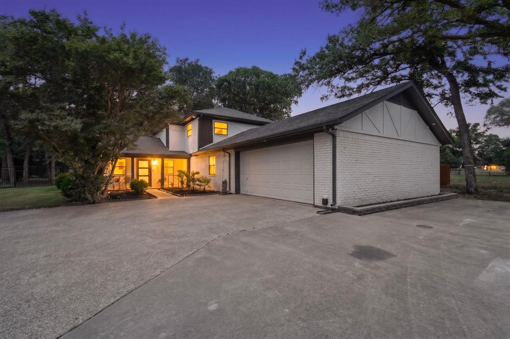 Rare opportunity to own a beautifully renovated two-story home on 1.8 acres in Double Oak—complete with a private pond, mature shade trees, and room to truly spread out! This spacious 4-bedroom, 3.5-bath home combines modern finishes with thoughtful functionality, featuring an open-concept floor plan, separate mud and utility rooms, and a dedicated pet wash station perfect for animal lovers. The luxurious first-floor primary suite offers a spa-inspired ensuite bath with lighted mirrors, a multi-body spray shower, custom closet system, and private outdoor access for peaceful mornings or evening relaxation. Entertain with ease inside and out with expansive living spaces, abundant parking, a large fenced yard, and cozy fire pit area. Major updates including brand-new windows and HVAC, plus a newer roof and water heater, provide added comfort and energy efficiency. Even better, the sellers are offering $10,000 toward buyer closing costs, an additional $7,000 credit toward a custom pergola over the primary suite patio exit with a full-price offer, and a $750 credit toward a home warranty for added peace of mind. Properties with acreage, a pond, and this level of renovation are incredibly rare in the area—schedule your private showing today before this one is gone!