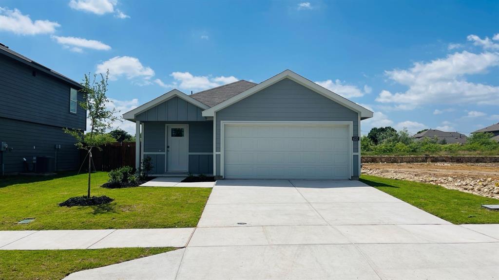 Stunning new D.R. Horton home in the Sunnycreek located in Crowley and Crowley ISD! The single-story Caprock Floorplan, Elevation X, with an estimated Spring completion, offers 3 bedrooms, 2 bathrooms, and a 2-car garage with a modern open-concept layout designed to maximize comfort and everyday functionality. The family room, dining area, and contemporary kitchen come together in an easy-flow design that creates a warm and inviting atmosphere for gatherings. The thoughtfully appointed kitchen includes quartz countertops, 36” painted cabinets, stainless steel appliances, a gas range, stainless steel sink, center island, and a walk-in pantry for practical storage. The private primary suite features an en-suite bath with dual quartz vanities, a 5-foot oversized shower, and a walk-in closet conveniently located off the bathroom. Two secondary bedrooms and a full bathroom with a quartz vanity top offer comfortable accommodations for family members or guests. Luxury vinyl plank flooring enhances the main living areas and wet zones, adding durability and low-maintenance appeal. Built with energy-efficient construction and equipped with America’s Smart Home Technology. Exterior highlights include a landscape package, full sprinkler system with rain sensor, privacy fencing, and more. Residents of Sunnycreek can enjoy mobility friendly trails and two dog parks! Nestled conveniently within minutes of both I-35, Chisholm Trail Pkwy, Chisholm Trail Park, numerous shops and restaurants.