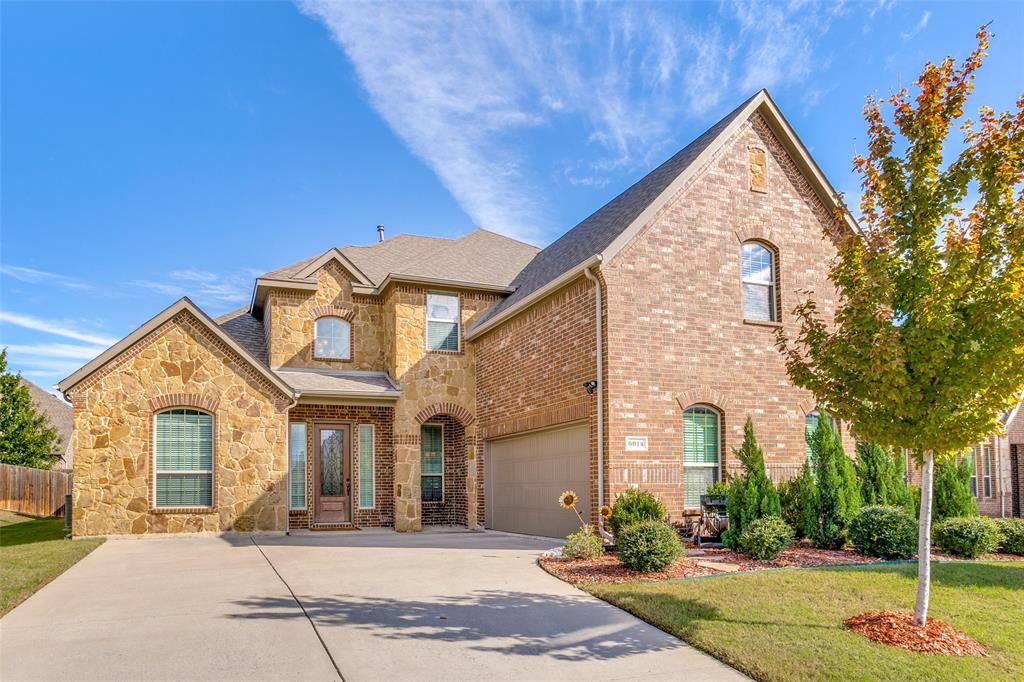 Beautiful and immaculate 5 bedroom, 4 bath open concept home with high ceilings in a quiet Sachse neighborhood!  Large kitchen with breakfast area, center island, and granite countertops.  Primary bedroom down with large walk-in closet.  There is a large media or game room upstairs and the fifth bedroom could be an office.  Home was built in 2016, is extremely well-kept, and features a large covered back patio overlooking the backyard.  Garage has 220v service for an electric car charger.  Includes access to Community Pool.