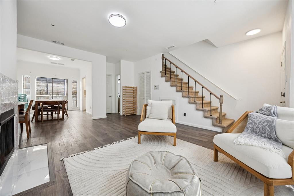 Turnkey luxury corner condo in Uptown Dallas with abundant natural light and walkability to Katy Trail, West Village, and Cole Park.

This fully updated 2-bedroom, 2-bath home offers 1,196 sqft of open-concept living with oversized bay windows that flood the space with natural light. Renovated throughout, the home features a modern kitchen with brand-new appliances, updated cabinetry, quartz countertops, and a designer backsplash, along with remodeled bathrooms showcasing contemporary finishes and fixtures.

The spacious living and dining areas flow seamlessly to a private enclosed patio—perfect for indoor-outdoor living and entertaining. Additional highlights include a wood-burning fireplace, wet bar, generous storage, and a functional layout ideal for roommates, guests, or a home office setup.

Situated in one of Uptown’s most desirable and walkable locations, just minutes from McKinney Avenue dining, shopping, and nightlife, this move-in ready residence offers the perfect blend of luxury, convenience, and low-maintenance living.

Rare corner unit. Fully updated. No work needed. Prime Uptown location.