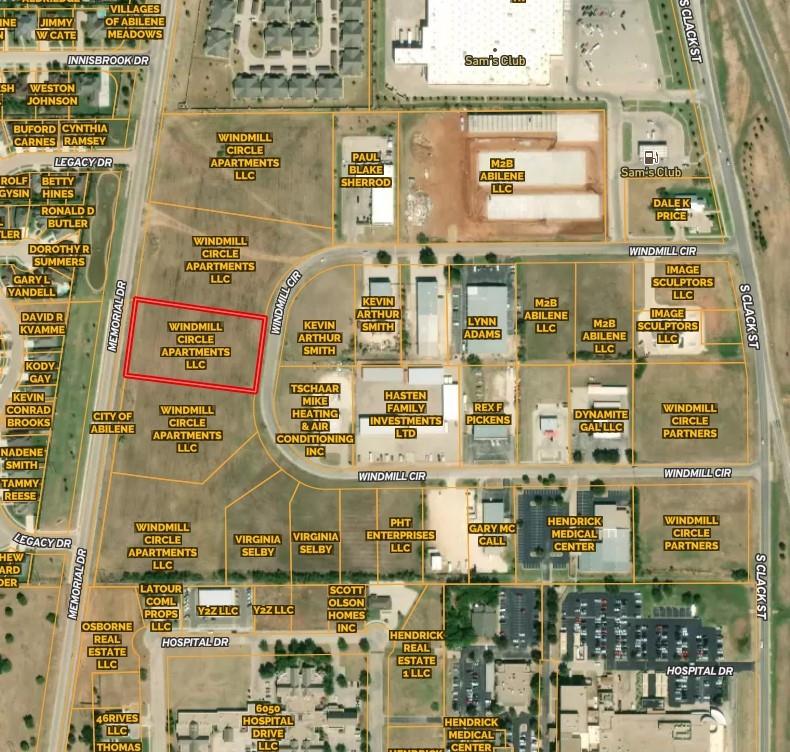 Commercial Property for Sale – Prime Investment Opportunity in Abilene, TX  Location: Abilene, TX Size: 2+ Acres Zoning: General Retail  This 2+ acre commercial property is located in a prime area of Abilene, TX, right next to significant new developments. Offering direct access from both Windmill Circle and Memorial Drive, this property boasts excellent visibility and easy highway access. It's situated adjacent to Hendrick's Hospital, Sam's Club, and numerous dining options, making it an ideal location for businesses looking to capitalize on the area's growth.  The property is zoned for general retail, providing numerous possibilities for building shopping centers, leasable spaces, or other commercial ventures. With flexible options, the property is also available in five separate parcels, allowing for customized development.  This is a growing area with high foot traffic, close proximity to healthcare, retail, and dining hubs, and is ideal for retail, office, or mixed-use development. Easy access to highways and major roads makes this location highly desirable for investors looking to make a strategic move in Abilene's commercial sector.  Don't miss out on this exceptional investment opportunity. Seller is willing to sell this lot individually or as part of a package with the two adjoining lots. See MLS #20782608 and MLS #20782642 for additional parcels available.