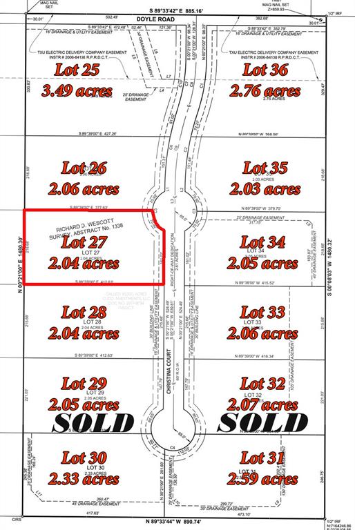 7256 Christina Court has 2.04 acres, 218'x410', Legacy Ranch is a neighborhood located northwest of Krum, TX. Legacy Ranch provides 36 lots, ranging between 2-3 acres, Legacy Ranch is developed for a Very Special Group of People that Understand the Love and the Benefits of Country Living. Where You can have a Shop or Barn for Hobbies or Animals that Bring the Bodies and Emotions back to a Tranquil State. Have Space where Someone can take the Time to Slow Down and Appreciate the Simple Pleasures of Life, Again. To provide a Home for Children and Adults where Outside Activities can reduce the Dependencies of Electronic Devices. Krum provides a Great School System, and the Bus will Pick up your Kids. This will be a CC&R in place! no HOA!