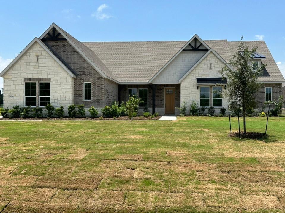 Estimated June 2026 completion! Ask us about our Trade In Trade Up Program, we can buy your home if you buy ours! 1.44 acres!  Discover an exceptional lifestyle in the Mockingbird—a masterpiece of modern living by our team at Riverside Homebuilders. This sprawling single-story sanctuary spans 3,104 square feet and offers 4 bedrooms and 3 bathrooms, perfectly curated for a life of luxury and comfort. As you enter through the charming covered porch, the foyer beckons you inside, setting the stage for the grandeur that lies within.To the left, a versatile flex room stands ready to evolve into your personalized haven, whether it be a home office, gym or creative space. To the right, an elegant dining room awaits, ready to host cherished moments with loved ones. Continue through to the heart of the home, where the main living area unfolds—a vast family room with a cozy fireplace, an inviting nook and a chef-inspired kitchen boasting an elongated island, ideal for culinary adventures and entertaining. On the left side of the home, discover the secluded owner's suite, offering unparalleled privacy and tranquility. Enjoy the luxury of a spacious walk-in closet and a serene bathroom, creating an oasis of relaxation. On the opposite side, two traditional bedrooms await, each complete with its own walk-in closet, accompanied by a shared bathroom—perfect for siblings or guests. Functionality reigns supreme with the laundry and mudroom conveniently situated just off the garage entrance. Finally, step outside to the expansive covered patio, seamlessly blending indoor and outdoor living and promising endless opportunities for relaxation and recreation. In the Mockingbird, luxury meets functionality, offering an unparalleled living experience for homeowners in DFW.