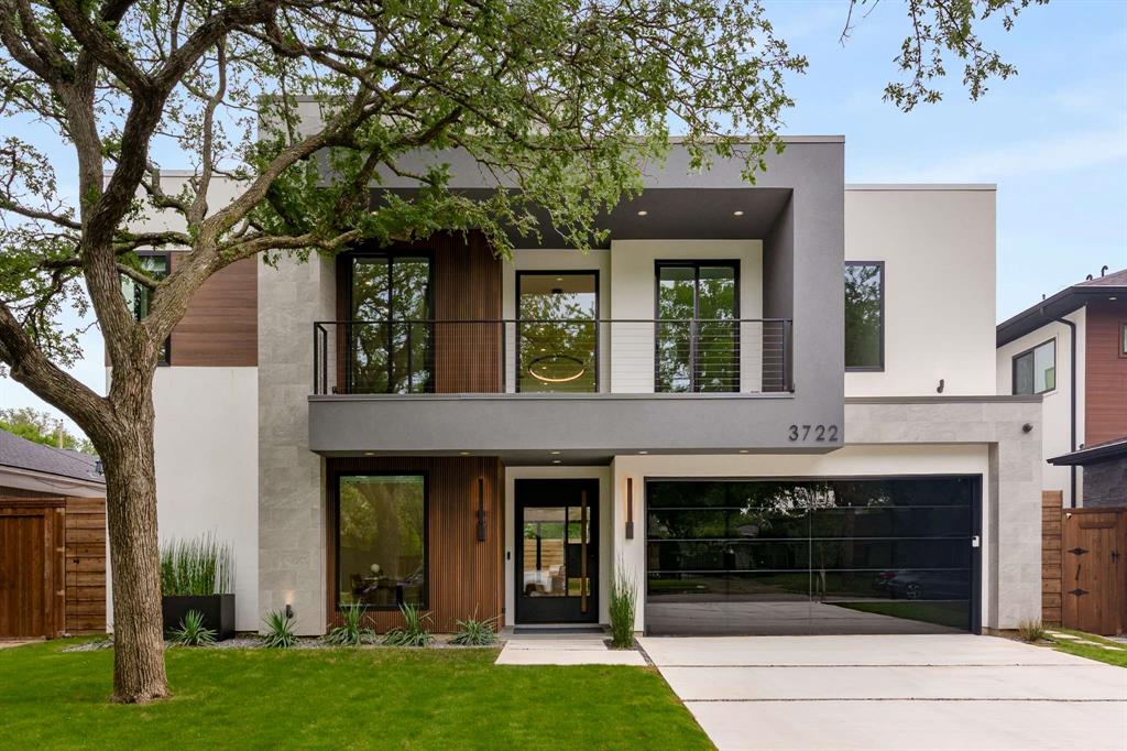 Experience the pinnacle of modern living in this contemporary home, designed with cutting-edge features and refined luxury throughout. A striking metal pivot door welcomes you into a space defined by clean lines and bold sophistication. Inside, a floating staircase with sleek glass railing becomes a centerpiece, complemented by zero-maintenance siding and a flawless Level 5 smooth wall finish. The ambiance is elevated by a stylish corner linear fireplace, while the LED-lit master closet adds a glamorous touch of indulgence. Entertaining is effortless with integrated audio in both the living room and outdoor patio areas. The gorgeous glass wine room is a true show stopper. Efficiency meets elegance with energy-saving Andersen windows and a premium Lennox Signature two-stage HVAC system offering zoned climate control across four areas. Smart switches and thermostats bring convenience at your fingertips. Built for durability and performance, this home includes a heavy-duty foundation with piers, two tankless water heaters, spray foam insulation, and pre-wiring for security cameras. It's fully equipped with Ethernet cabling and adorned with designer light fixtures that shine throughout every room.