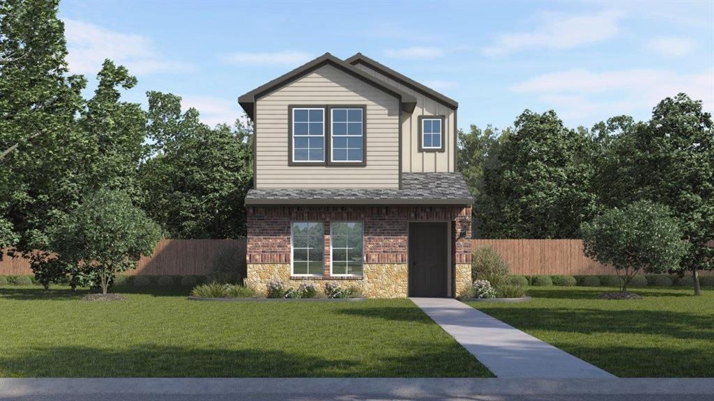 The Concord plan by D.R. Horton in the California Meadows community in Arlington, Texas, offers a modern and spacious two-story home with approximately 1,750 sq. ft. of living space. This home includes 4 bedrooms, 2.5 bathrooms, and a 2-car garage. A welcoming front porch and entry leading into an open-concept layout that seamlessly connects the dining, living, and kitchen areas, ideal for both family time and entertaining guests. A well-appointed kitchen featuring painted cabinetry, a generous walk-in pantry, quartz countertops, a large island, stainless steel appliances with gas cooking range. The dining room opens to a relaxing outdoor covered patio, providing a perfect space for outdoor enjoyment. A convenient powder bath located off the kitchen for guests' use. Vinyl flooring throughout the foyer, dining, kitchen, and family room, bathrooms, and utility room. Upstairs, the spacious Bedroom 1 suite provides a private retreat with quartz countertops, walk-in shower, a walk-in closet, and a private bathroom. Three additional bedrooms and a secondary bathroom provide ample space for family and guests. The laundry room is conveniently located upstairs. You’ll also enjoy smart home features, from your couch or from 500 miles away. You’ll never be too far from home with America’s smart home. The Concord plan offers a blend of comfort and style, ideal for families looking for a spacious home.