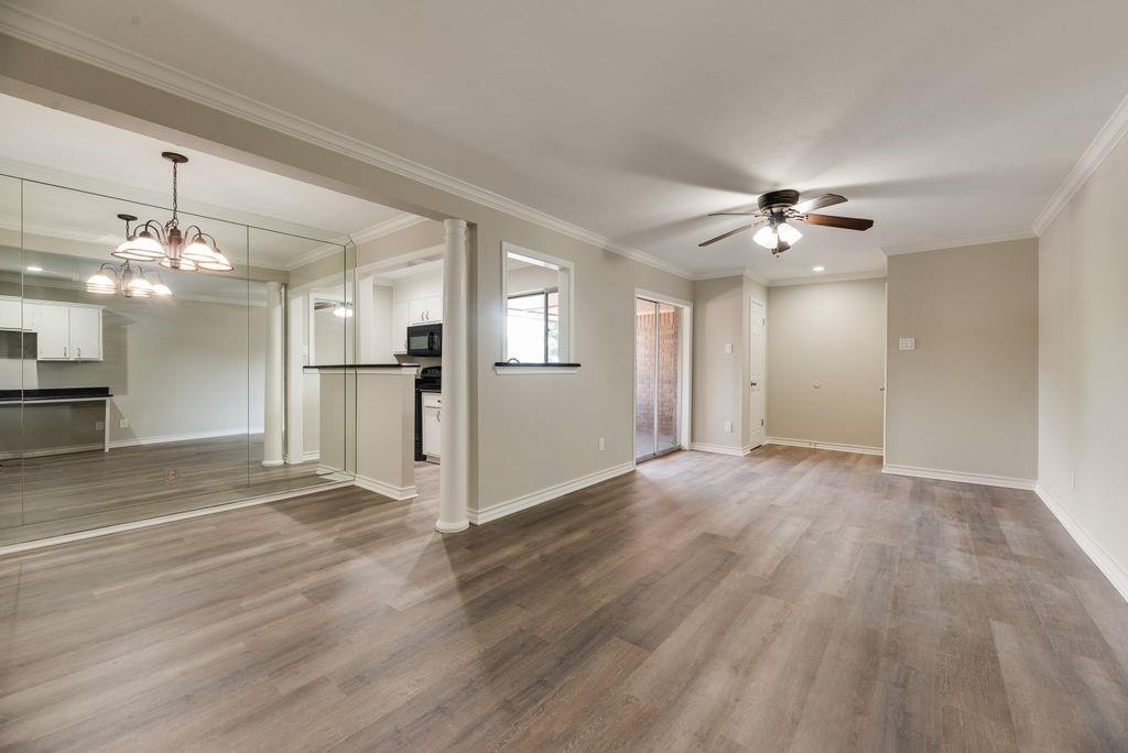 Great opportunity for move in ready, maintenance free living!  Fresh paint, new flooring, make this 2nd floor condo feel light and airy!  Build in work station is great for working from home!  Your new kitchen had sleek granite counter tops, crisp white cabinets and pass through window make entertaining on your patio a breeze!