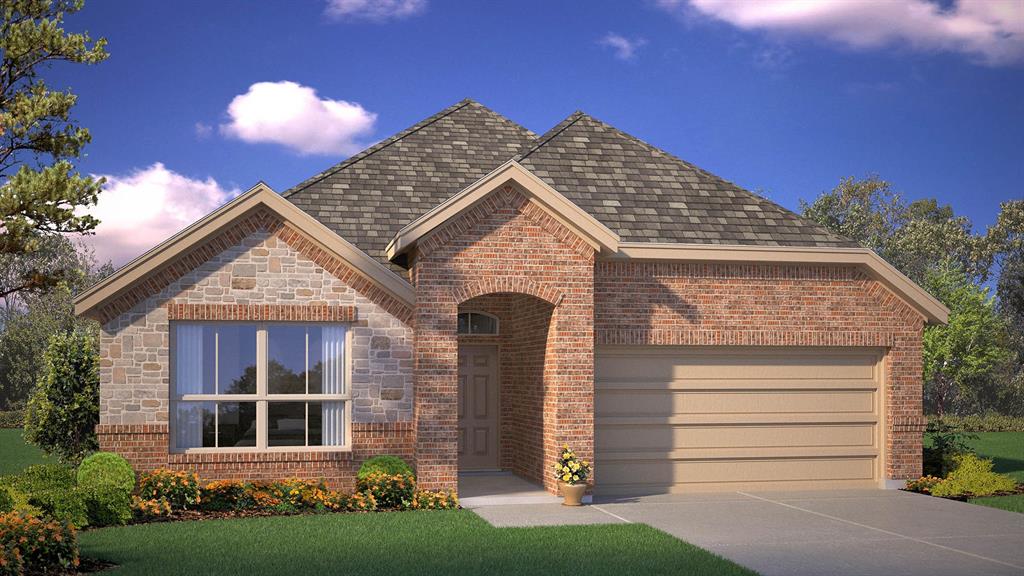 Beautiful new D.R. Horton home in the Morningstar community located in highly sought-after Aledo ISD! The Blanco floorplan Elevation F, with an estimated Summer completion, offers a spacious single-story layout with 4 bedrooms, 2 bathrooms, and a 2-car garage, designed for comfortable everyday living. The open-concept design features a generous family room that flows into the dining area and modern kitchen, creating an inviting space ideal for both daily life and entertaining. The kitchen includes 42” upper cabinets with crown molding, cabinet hardware, soft-close drawers and cabinets, quartz countertops, a ceramic tile backsplash, stainless steel appliances, a gas range, and a pantry for added storage. RevWood flooring extends throughout the main living areas for durability and style, and a convenient mud room adds everyday functionality. The private primary suite features an en-suite bath with dual sinks, a walk-in shower with built-in seat, and a spacious walk-in closet. Three additional bedrooms provide flexible space for family, guests, or a home office. A covered patio enhances outdoor living, while modern finishes, energy-efficient construction, and America’s Smart Home Technology package add everyday convenience. Exterior features include a landscaping package with a full sprinkler system and a fully fenced backyard. Morningstar residents enjoy resort-style pools, playgrounds, parks, a dog park, and scenic walking trails.