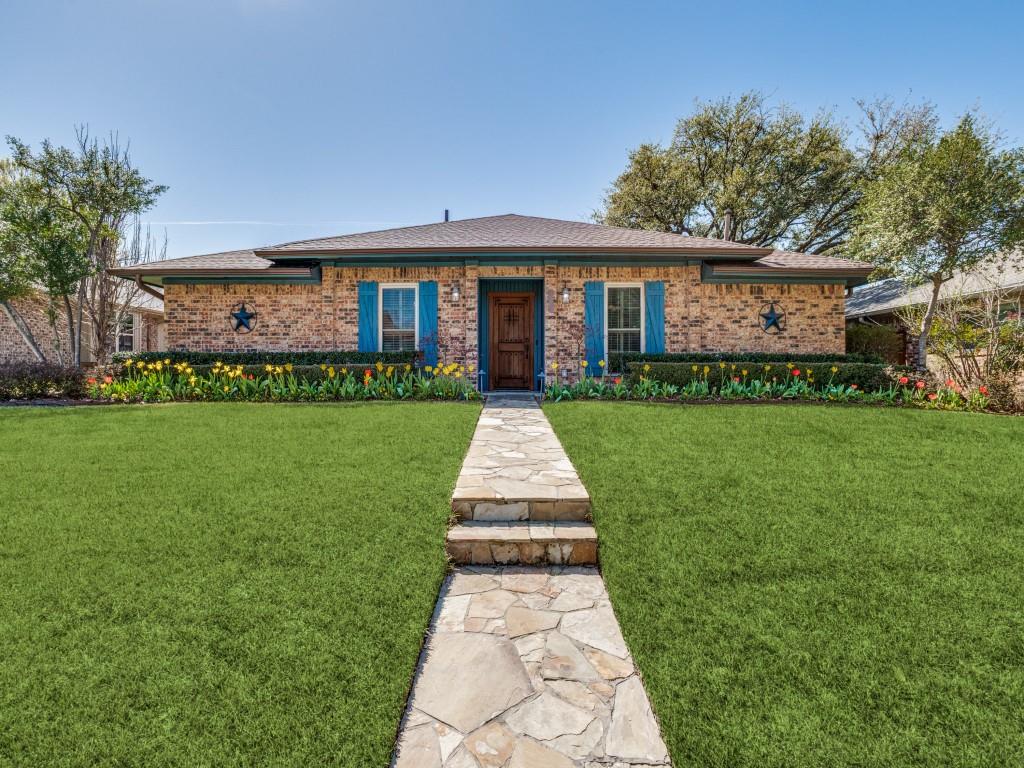 Tucked away on the final street of the neighborhood with minimal through traffic, 2516 Lawnview Dr in Carrollton offers a quiet setting just a short 3 minute walk to Mary Heads Carter Park, featuring green space and a playground, within an established, well maintained community with convenient access to George Bush Turnpike and I-35E. The home has been lovingly cared for by the current owner for 23 years, while the original owners purchased the home new when it was built in 1981, reflecting long term pride of ownership. Inside, the home features tall 10 ft ceilings in the family room, crown molding, plantation shutters throughout, updated windows, and durable laminate and tile flooring. The kitchen offers Silestone countertops and a functional layout that flows easily into the living space. Major system updates provide added buyer confidence, including an updated roof, newer Lennox HVAC system with updated condenser and furnace, and a recently replaced water heater. Step outside to a well maintained pool, nicely landscaped backyard, and fully fenced yard with outdoor speakers, creating a great space for relaxing or entertaining. Additional features include a mudroom, built in shelving, and a Rachio smart sprinkler system, all in a quiet Carrollton neighborhood close to shopping, dining, parks, and everyday conveniences. Homes with private pools on quiet streets in established Carrollton neighborhoods rarely come available.