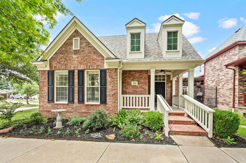 Move-in ready and impeccably maintained, this exceptional single-story home is perfectly positioned on a spacious corner lot in the highly sought-after Home Town community, directly across from a charming neighborhood park, just steps from the community pond and walking trail, and minutes from the NRH Rec Center and library. Beautiful curb appeal welcomes you with lush landscaping and a cozy front patio, while the HOA-maintained front yard and exterior provide effortless lock-and-leave living. Step inside to an inviting open-concept floor plan featuring designer neutral paint, high-end porcelain tile flooring, plantation shutters, soaring ceilings, and skylights that fill the home with abundant natural light. At the heart of the home, the spacious living room showcases a stunning cast stone gas fireplace and flows seamlessly into the chef-inspired kitchen. Designed for everyday living and entertaining, the kitchen offers granite countertops, a large center island with breakfast bar seating, a gas cooktop, and abundant cabinetry. The spacious dining area flows effortlessly from the kitchen and living areas, creating the perfect space for entertaining, while the full-size utility room with built-in cabinetry adds exceptional storage and functionality. A thoughtfully designed split-bedroom floor plan provides privacy for the luxurious primary suite, featuring dual vanities, a soaking tub, separate shower, and an oversized walk-in closet. French doors open to the versatile third bedroom, ideal as a guest room, private office, or study. Step outside to enjoy the charming patio with virtually no grass to maintain, creating the perfect low-maintenance outdoor retreat. A three-car garage offers ample space for vehicles, storage, and hobbies and includes a tornado shelter. Major updates include a new roof (2025), newer HVAC and water heater, plus completed foundation repairs with a transferable warranty.