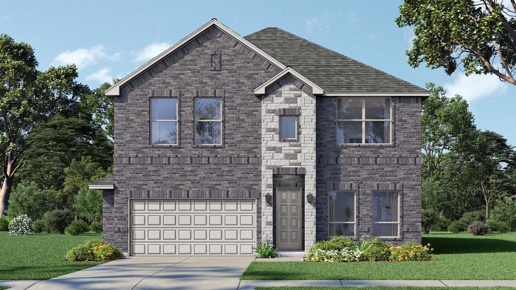 Beautiful new D.R. Horton home in the Morningstar community located in highly sought-after Aledo ISD! The Willow floorplan, Elevation B, with an estimated summer completion, offers a spacious two-story layout with 4 bedrooms, 3.5 bathrooms, a game room, and a 2-car garage, designed for comfortable living and entertaining. The open-concept design features a generous family room that flows into the dining area and modern kitchen, creating an inviting space for everyday living. The kitchen includes 42” upper cabinets with crown molding, cabinet hardware, soft-close drawers and cabinets, quartz countertops, a ceramic tile backsplash, stainless steel appliances, a gas range, and a pantry for added storage. RevWood flooring extends throughout the main living areas for durability and style, and a convenient mud room adds everyday functionality. The private primary suite is located on the first floor and features an en-suite bath with dual sinks, a separate soaking tub and walk-in shower, and a spacious walk-in closet. A study is also located on the first floor, offering flexible space for a home office or formal dining area. The second level includes three additional bedrooms and a large game room, providing plenty of room for family, guests, or entertainment. A covered patio enhances outdoor living, while modern finishes, energy-efficient construction, and America’s Smart Home Technology package add everyday convenience. Exterior features include a landscaping package with a full sprinkler system and a fully fenced backyard. Morningstar residents enjoy resort-style pools, playgrounds, parks, a dog park, and scenic walking trails.