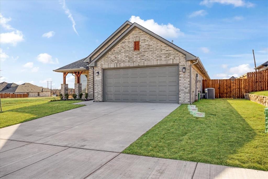 New construction offering 4 bedrooms, 2 baths, and a 2-car garage on a 60’ x 109.30’ patio lot. This 1,700 sq ft home features an open layout with 10-ft ceilings in the living area, LVP flooring in all living spaces and first bedroom, and carpet in remaining bedrooms.

The kitchen showcases Black Fox cabinetry, white Carrara quartz countertops, waterfall-edge island, white subway tile herringbone backsplash, under-cabinet LED lighting, and a full appliance package including range, dishwasher, disposal, and microwave. The primary suite includes a shiplap accent wall (to be repainted), tiled walk-in shower with frameless glass door, double vanity, decorative mirrors, and black matte fixtures. Guest bath offers a tile surround tub with shampoo niche.

Additional features include a 5-panel glass entry door, black matte hardware, ceiling fans in living and all bedrooms, 2 inch faux wood blinds, Low-E dual-pane windows, tankless water heater, heat-pump HVAC, gutters, 25-year roof shingles, and two garage door remotes. Exterior highlights include full sod, trees front and back, landscaped beds, full irrigation, and a pre-stained 6-ft privacy fence. HOA $450-year, no amenities.

Seller offering $7,500 FlexCash incentive, plus an additional $2,000 bonus (up to $9,500 total) for buyers who close within 30 days of contract execution.