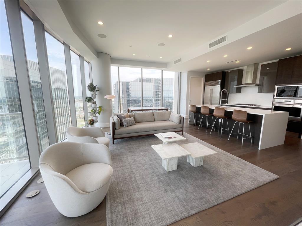 Unit 2203 is a luxury 2-bedroom, 2.5-bath residence at Windrose Tower in Legacy West, featuring an open, light-filled layout, modern finishes, and a chef’s kitchen with premium appliances.
Residents enjoy a “Where Luxury Meets Leisure” lifestyle with 7-day valet, concierge services, private owners’ lounge, fitness center, dog lounge and wash station, library, conference center, guest suites, mail room with coffee bar, amenity deck, and a private residents’ park (coming soon). The Windrose Amenity Deck includes a resort-style saltwater pool, outdoor spa, cabanas, cabana bar with fireplace, summer kitchen, putting green, virtual golf simulator, steam rooms, treatment room, and landscaped activity areas.
