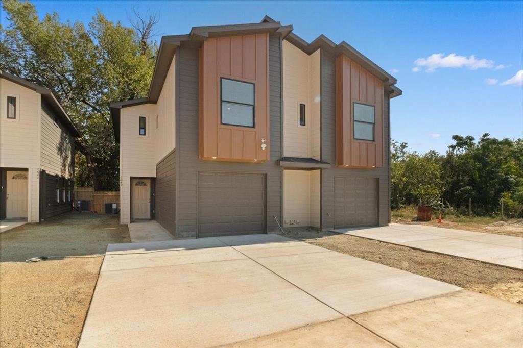 Brand-New Construction, never lived in, duplex in Fort Worth! $54,000 projected gross income! Welcome to this beautifully designed new construction duplex with 3 bedrooms, 2.5 baths, and a 1-car garage. Each side of the duplex has the same floor plan. The home has an open-concept floor plan, the primary suite is conveniently located on the main level, while 2 additional bedrooms are located upstairs—ideal for both privacy and functionality. Step inside to a spacious living area that flows seamlessly into the heart of the home: a stunning kitchen featuring quartz countertops and stainless steel appliances. Whether you're entertaining guests or enjoying a quiet evening in, this space was designed with lifestyle in mind. Durable luxury vinyl plank flooring throughout. Backs to a dry creek, so no neighbors are behind you. 2640-2642 is also for sale but have tenants. Same floorplan and price. 2636-38 will be built after the 1st 2 buildings are sold.