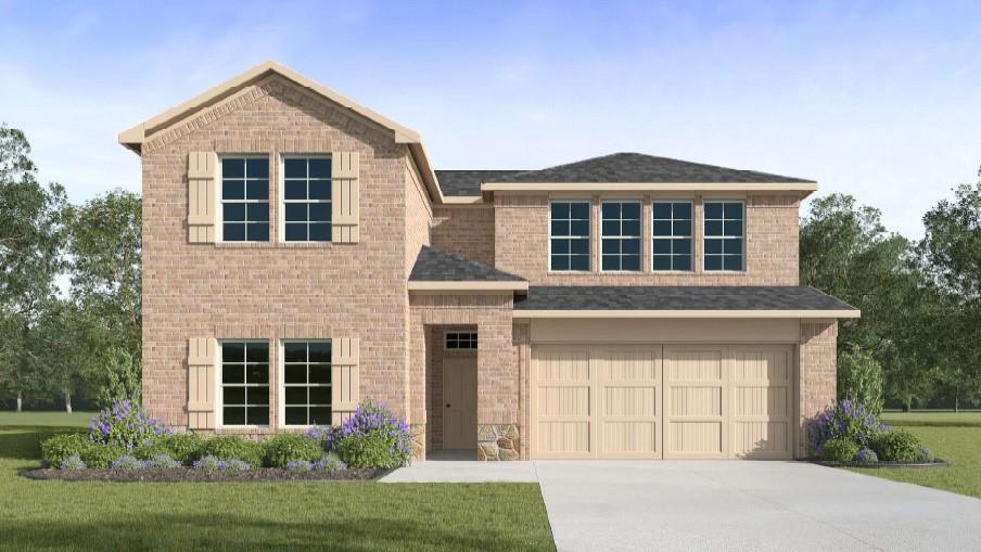 Welcome to the Ozark, the perfect family home where comfort, style, and fun meet! This spacious two-story home offers 2,585 sq. ft. of living space, including 4 bedrooms and 3 bathrooms, designed with family living in mind. As you approach the home, you'll be greeted by a charming elongated front porch that leads into a welcoming foyer. Just off the foyer, you'll find a cozy secondary bedroom and bath, perfect for guests or as a private home office, plus a convenient tiled utility room.

The heart of the home is the open, bright kitchen that flows seamlessly into the family living area. Imagine cooking in your gorgeous kitchen, complete with spacious quartz countertops, classic white 4x16 subway tile backsplash, stainless steel appliances, and a large kitchen island with a deep, single-bowl sink. The walk-in corner pantry provides plenty of space to store your essentials. The adjoining dining area is perfect for family meals and entertaining friends.

Retreat to the main bedroom located privately at the back of the home. It features a luxurious ensuite with double vanity sinks, a huge walk-in closet, and a large walk-in shower with glossy white 10x14 subway tile surround.

Upstairs, you'll find a family-friendly movie room, ideal for cozy nights with the kids, holiday movie marathons, or simply enjoying quality time together. The game room leads to two more guest bedrooms and a third full bathroom.

Enjoy outdoor family gatherings with a covered rear patio (per plan) and a professionally landscaped yard. The Ozark also comes with smart home technology through our HOME IS CONNECTED base package, so you can control the lights, thermostat, and locks right from your phone.

Ready to find your dream family home? Call today to schedule a tour of the Ozark and see how it’s designed for family fun and comfort!