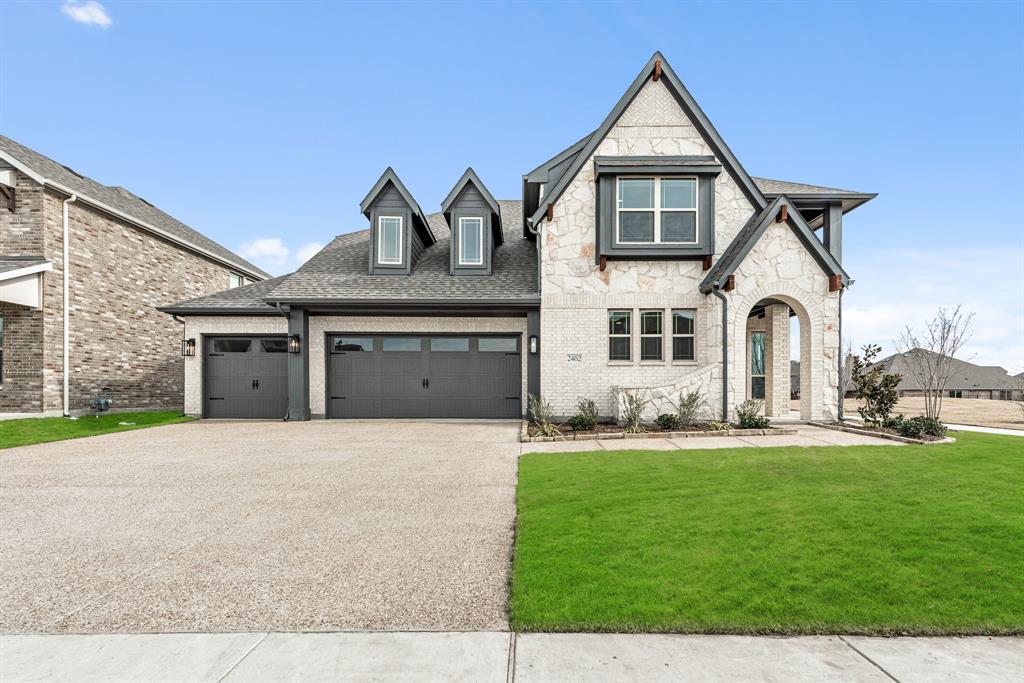 Totally BRAND NEW - Be the first to live in this beautiful Bloomfield home with a 2nd-floor balcony on the upgraded stone & brick façade, 3-car garage, park view homesite, and much more! Plenty of space for entertaining downstairs in the Formal Dining Room or in the open concept Family Room with a casual dining nook & island kitchen. Spacious & relaxing Primary Suite downstairs includes both a garden tub and a separate shower with seat, as well as 2 individual vanities. Thanks to the upstairs Game and Media Rooms, you'll have the house everyone wants to hang out at! Other highlights in this new construction include energy-efficient features that help keep utility costs down, full gutters, built-in SS kitchen appliances, granite countertops, a dedicated laundry room, custom 8' front door, and a covered back patio. Homesite is in a premium corner location directly across from the community park & walking path! Available to tour every day, stop in to learn more.