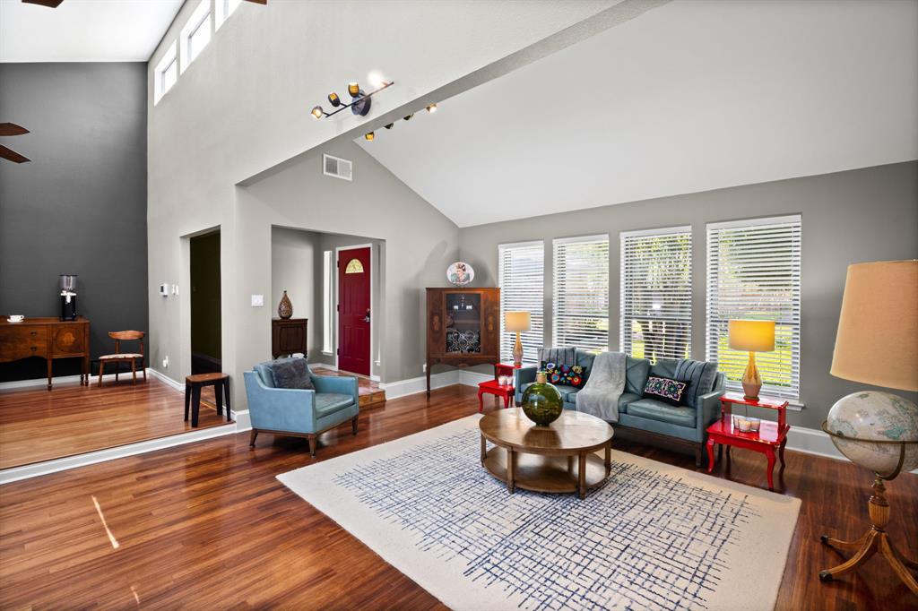 Welcome to this beautifully updated 4-bedroom, 2.5-bath home in an established Arlington neighborhood. Offering approximately 2,210 square feet on a 9,278-square-foot lot, this property combines modern updates, functional living space, and impressive outdoor amenities.
The kitchen was fully renovated in 2023 and features black granite countertops, custom wood cabinetry, double-wide drawers, large-format tile flooring, pantry storage, and updated appliances, including a smart stove with a built-in air fryer. The refrigerator conveys with the property. Multiple living and dining areas provide flexibility for entertaining, working from home, or everyday living.

Interior features include a double-sided fireplace, self-retracting blinds, motion-sensor hallway lighting, updated light fixtures, and ceiling fans. Walls and ceilings were retextured and repainted in 2023, and new carpet was installed in the bedrooms. The primary suite offers dual closets and a double-sink vanity. A secondary bedroom includes a walk-in closet, and a mounted television conveys with the home.
The guest bathroom has been updated with a walk-in shower, upgraded fixtures, dual-flush toilet, and tile flooring. The laundry room includes granite countertops, built-in cabinetry, and access to a half bath.

The backyard features a heated pool resurfaced in 2019 with updated tile and cool deck finishes. Additional highlights include a 10-foot fence, native landscaping, mature trees, French drain system, smart irrigation, and an extended driveway with space for recreational vehicles, boats, or trailers.
Major updates include a 2021 HVAC system and ductwork, updated air intake vents, security system, smart garage door opener, and exterior woodwork improvements completed in 2022. Conveniently located near major highways, shopping, dining, parks, and entertainment destinations.