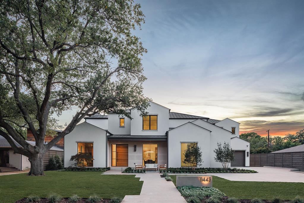 Sophisticated Danes Custom Homes new construction on a quiet street in coveted Preston Hollow completed in April 2024.  Exceptional floor plan with five bedrooms en suite including downstairs primary and oversized guest suite, private study, and formal dining room. With designer finishes throughout by Brette Jacques Interiors, the quality of the construction and materials in this home will not disappoint.  The culinary kitchen includes custom fluted white oak cabinetry with Taj Mahal quartzite slab countertops and backsplash, Wolf & Subzero appliances, two dishwashers and a well planned walk-in pantry.  Custom Western slider doors open from the kitchen and family room to screened loggia with outdoor kitchen and gas fireplace overlooking the large landscaped backyard. The private primary suite is well appointed with elegant bathroom and oversized closet. Other features include white oak hardwoods, gameroom, mud and office area, adundant walk-in storage and 3 garage spaces.