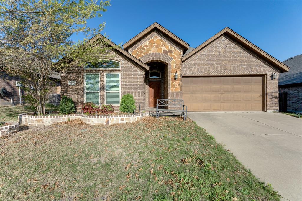 Beautiful home in a sought-after community with upgrades throughout! Features vaulted ceilings, arched entryways, a cozy fireplace, decorative niches, and an open-concept layout perfect for entertaining. Spacious eat-in kitchen with 42” cabinets, granite countertops, built-in desk, and stainless steel appliances (refrigerator included). Formal dining area plus a large mudroom off the garage for added convenience. Enjoy upgraded tile showers, a master bathroom with dual vanities, a relaxing tub, and a large walk-in master closet. Step outside to an oversized backyard with a covered patio, ideal for relaxing or hosting. Paid-off solar panels help keep electricity costs manageable. Washer and dryer are also included!