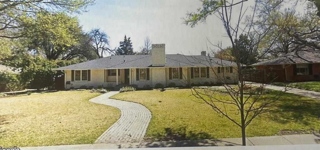 A beautiful neighborhood and a large 100 x 157 lot!  A well known architect has designed plans for a large, new home, over 6,000 sq ft available to purchase at a discount. This property is located in Highland Park ISD, with some of the best schools in Dallas. The surrounding homes and neighborhoods are breathtaking and are easily accessible to schools, shopping, major freeways and airports. Also, the current home can be remodeled.  Make 7514, Greenbrier your new address and build the home of your dreams!