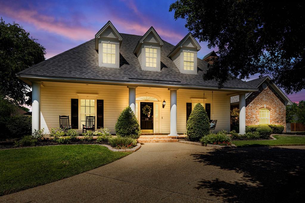 This immaculate home in Greenacres Subdivision is positioned on a quiet Culdesac. Be prepared to fall in love the second you drive up and see the Acadian Style, covered front porch with swing and the circular drive that helps with guest parking. Open the front doors to find even more to love in the design selections, open floorplan, custom built-ins and all the natural light that is pouring into all of your living spaces. Walk outside and find a 10 foot deep, chlorine pool that can be heated or chilled for year around use. The large fenced-in yard provides roaming space for kiddos and pets to play. Your covered patio is perfect to have friends over & watch football. Retreat to your downstairs Primary Bedroom which is LARGE and has it's very own home office with built-ins right off of it. A second bedroom is located remotely downstairs, with the remaining 3 bedrooms located upstairs. All bedrooms are spacious and come with ample storage. Run to see this home before it's gone!