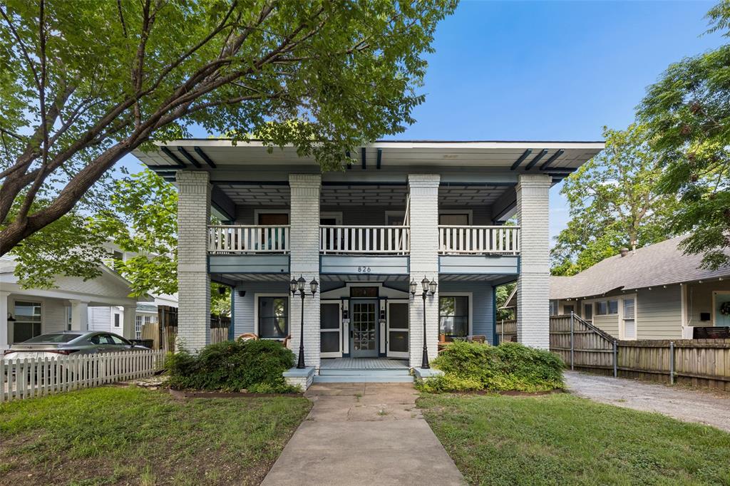 Rare opportunity to own an iconic Prairie-style 4-plex just blocks from Bishop Arts. Framed by beautiful brick columns, this timeless property blends historic character w-strong investment potential in one of Dallas' most desirable neighborhoods. Each of the 4 units offers 2 BDs, 1 BA, spacious living rm, dining area & functional kitchen. A recently painted exterior enhances curb appeal, while the covered front porch & 2nd-floor balcony provide inviting outdoor spaces for every resident. Whether you're looking to expand your portfolio, add value, or secure a premier long-term asset, opportunities like this are increasingly rare. Located within the Bishop Ave Corridor PD-830, the zoning offers exciting future redevelopment potential (buyer to verify). Just minutes from Bishop Arts' award-winning dining, coffee shops, boutiques & entertainment, this is a unique chance to own an income-producing property in the heart of one of Dallas' fastest-appreciating neighborhoods.