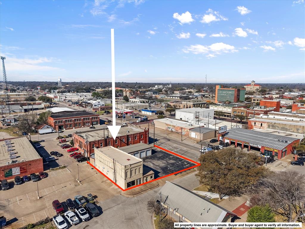 Positioned just off Beaton Street in downtown Corsicana, this 6,872 square foot commercial building offers a versatile layout currently operating as an auto shop and equipped with six bay doors to support efficient service operations and workflow. The property includes approximately 2,600 square feet of workshop space complete with a restroom, with approximately half of the total shop area spray foam insulated for improved energy efficiency and climate control. Two vehicle lifts will convey with the sale, providing added value and operational readiness for the next owner. 2,072 square feet is climate controlled and features four private offices, a bathroom, and a kitchen area, creating a comfortable administrative or customer-facing environment separate from the shop space. Upstairs, approximately 2,000 square feet of non-climate-controlled space offers multiple rooms currently utilized for storage, allowing for additional operational flexibility. The building is equipped with a 2 to 3 year old TPO membrane roof and benefits from a prime downtown location with convenient access to major thoroughfares and established commercial activity. With its combination of six-bay service capacity, insulated workshop space, included equipment, dedicated office area, and ample storage, this property presents a strong opportunity for automotive, service-based, warehouse, or mixed-use commercial operations in the heart of Corsicana.