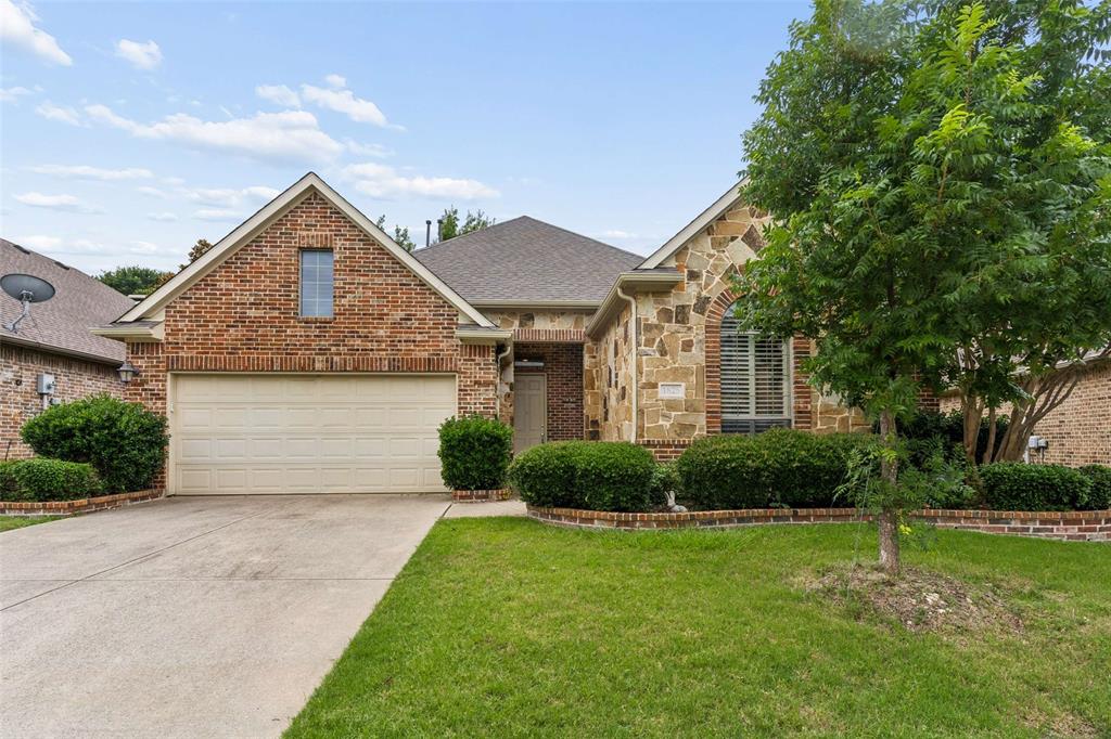 Discover a perfect blend of comfort and elegance in this delightful 3-bedroom, 2-bathroom home situated in the vibrant community of Stonebridge Ranch in McKinney, TX. Ideal for those seeking a serene retreat with convenient access to local amenities, this property offers an inviting open floor plan with thoughtful design elements to enhance everyday living.

Step into a spacious interior featuring a single-story layout with a smart split bedroom configuration, ensuring privacy and functional family living. The expansive family room centers around a charming fireplace, providing a cozy space for relaxation or entertaining. The large kitchen stands as the heart of the home, showcasing an island perfect for meal prep and accompanied by a butler’s pantry for additional storage and functionality. Two distinct dining areas offer versatility and can easily accommodate both intimate dinners and festive gatherings.

The primary suite is a true sanctuary with ample space for rest and rejuvenation. The additional bedrooms are generously sized, providing comfort and adaptability for guests or versatile use such as a home office or hobby room.

Outside, the enchantment continues as the property backs to a heavily wooded area, presenting a picturesque backdrop and a sense of tranquility. The brick and stone exterior adds timeless curb appeal, while features like a sprinkler system and well-maintained gutters ensure ease of maintenance.  Exterior updates include roof and gutter replacement in April 2026.

Whether you are looking to settle into a peaceful neighborhood or find a home that grows with your needs, this property is a must-see. Embrace the lifestyle you deserve in this beautifully-appointed McKinney residence.
