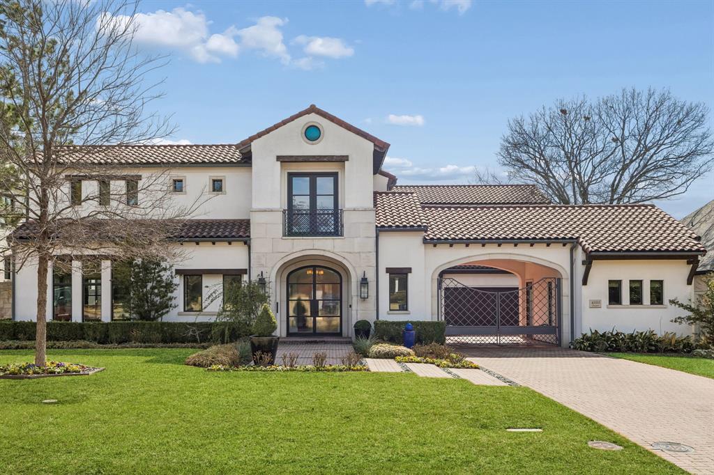 Welcome to 4222 Gloster, a $4 million statement residence in the exclusive Manchester Estates enclave of Dallas. Set behind manicured grounds and a gated entry, this architectural showpiece blends timeless elegance with modern sophistication. Grand living and dining spaces are defined by soaring ceilings, walls of glass, bespoke millwork, and designer lighting. The chef’s kitchen—equipped with top-tier appliances, custom cabinetry, and an oversized island flows effortlessly into an inviting family room designed for elevated entertaining. Four french doors open to a covered loggia with its own fireplace and outdoor kitchen. The downstairs primary suite offers a serene retreat with a spa-caliber bath and expansive custom closet. Once upstairs you'll find four ensuite bedrooms, a game room or playroom with bar secluded for privacy along with a dedicated gym enhancing everyday wellness. The third-car garage has been thoughtfully converted into an private executive office—ideal for working in style and seclusion. Enjoy a resort-style pool showcasing a waterfall and a sunbathing soaker spa with a security fence and plenty of remaining yard space for play and recreation. Nestled on almost half an acre along one of Old Preston Hollow's most prestigious winding streets, mature trees and surrounded by Dallas' finest private schools. 4222 Gloster is truly a standout.