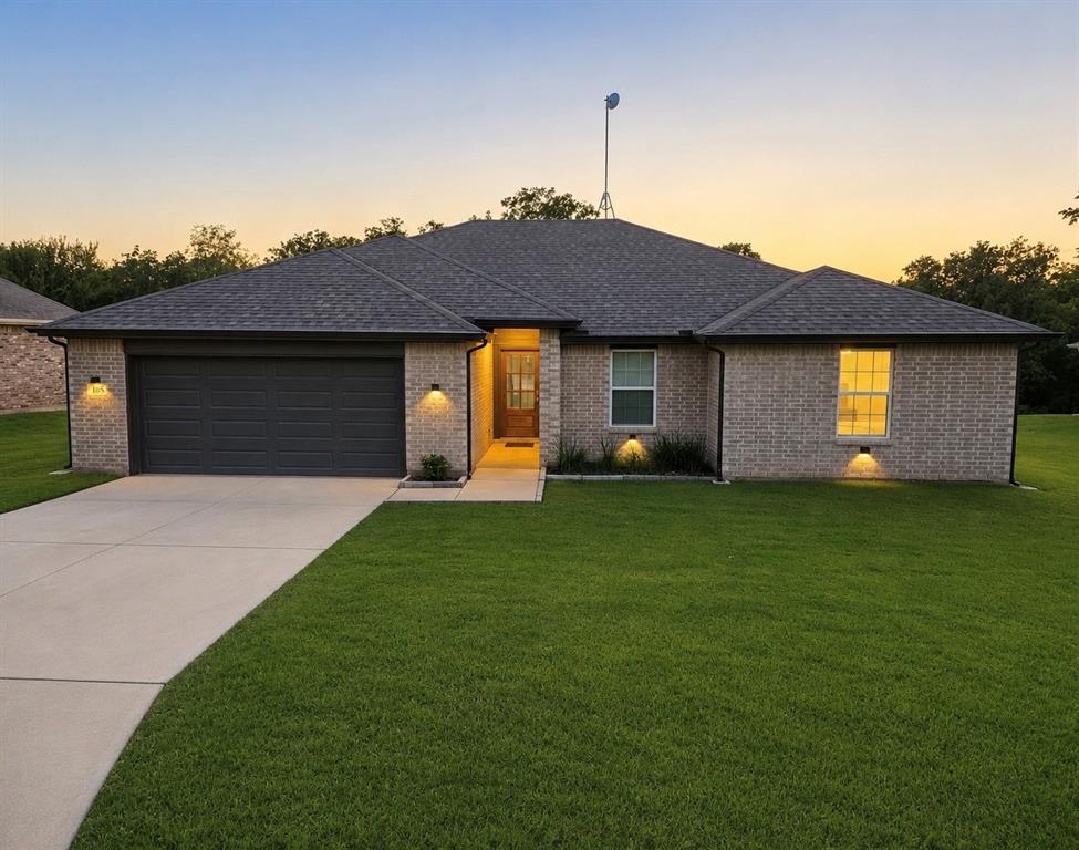 Welcome to 105 Jim Walter Drive in the charming lake community of Runaway Bay! Built in 2023 and meticulously maintained by its original owner, this move-in ready home offers 3 bedrooms, 2 bathrooms, and 1,603 square feet of thoughtfully designed living space within Bridgeport ISD. The open-concept floor plan provides comfortable everyday living and effortless entertaining, while the split-bedroom layout offers privacy and functionality. Located just minutes from Lake Bridgeport, this home has been enhanced with numerous upgrades, including a whole-home water filtration system, reverse osmosis system, solar panels that will be paid off at closing, added exterior concrete, custom stone edging, exterior lighting, and a backyard firepit perfect for enjoying Texas evenings. Additional improvements include floored attic storage, updated ceiling fans in the living room and bedroom, blinds throughout, and a Nextlink Wi-Fi extender installed on the roof for enhanced connectivity. Combining the benefits of newer construction with valuable owner-added upgrades already in place, this exceptional home offers comfort, efficiency, and the relaxed lifestyle that makes Runaway Bay such a desirable place to call home.