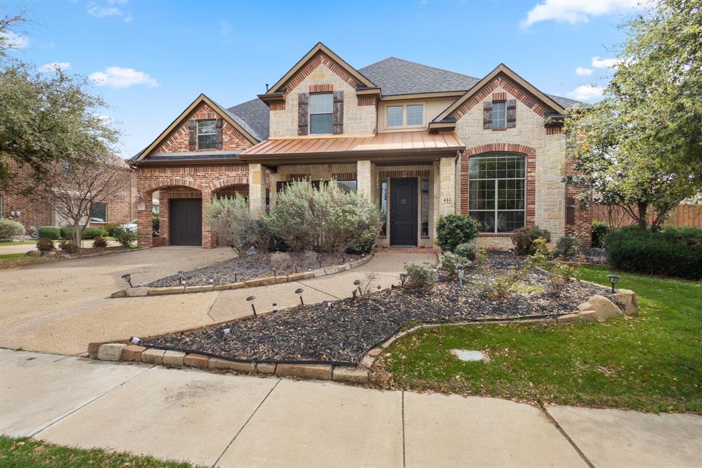 Discover this outstanding former model home in the highly sought-after Butler Elementary School attendance zone. This spacious home features a downstairs primary suite with generous floor space, a luxurious ensuite bath with jetted tub, custom shower, and an oversized walk-in closet. The island kitchen offers gas cooking, stainless steel appliances, 42-inch cabinetry, granite countertops, and a large walk-in pantry, opening to an inviting den with a gas fireplace, built-in entertainment center, and a wall of windows. Designed for both entertaining and everyday living, enjoy a gameroom, loft flex space, and a tiered media room. A private study with built-ins is ideal for working from home. Recently refreshed AC ensures summer comfort.