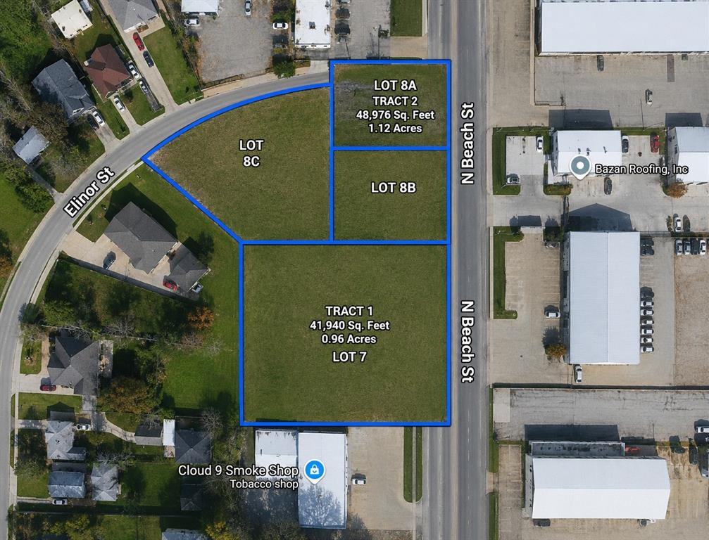 Great corner lot in Fort Worth, zoned Neighborhood Commercial E, which includes an office building, a neighborhood retail center, day care or event center.