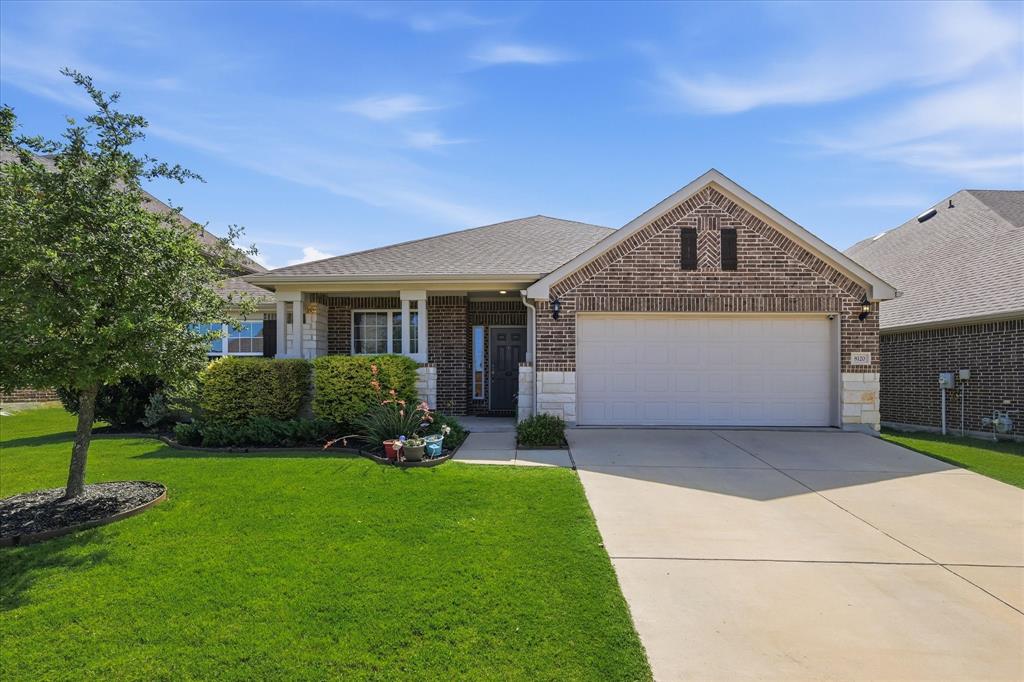 Welcome to a thoughtfully designed single-story, four-bedroom home in the highly sought-after Keller ISD ranked in the Top 25% Academically in the State of Texas. This spacious residence features a bright, open-concept main living area perfect for everyday living and entertaining, with a split-bedroom layout that provides privacy. The kitchen opens to the main living space and offers abundant granite counter space, plentiful cabinets, a gas cooktop, large island and a huge walk-in pantry. the owner's suite features dual sinks, double walk-in closets, garden tub and walk-in shower, Extended entertaining areas outdoors include a covered front porch and a covered back patio, while practical touches throughout the home include a study-tech area, laundry room with space for a freezer, a built-in mudroom bench, and generous storage. Located in a master-planned community with two pools, a park, and jogging and biking trails, this home blends smart, functional design with premium amenities for active family living, easy access to highways and shopping