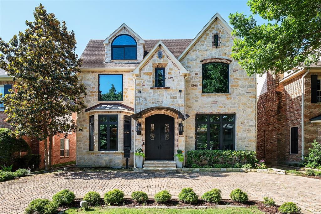 French transitional Terry Woldt built home offers substantial room for living and entertaining with nearly 6,000 sqft on this quiet street in coveted Boone Elementary of Highland Park ISD. Gracious split formals combine traditional functionality with a more open, transitional style. Dining room and butler's pantry lead to modern chef's kitchen with Wolf and Miele appliances. Dedicated study separates the formal living from a spacious, warm den with wood beams and a stone fireplace. Front and rear staircases lead to the primary suite which boasts a private balcony, marble bath and dual closets, while three additional en suite bedrooms and a theater room complete the second floor. Third floor features a fifth en suite bedroom that could serve as a private nanny suite or second home office. Circle drive, automatic gate to rear garage and incredible storage make for convenient living. Close-in central location near US 75 and walking distance to SMU and restaurants and shops of Snider Plaza