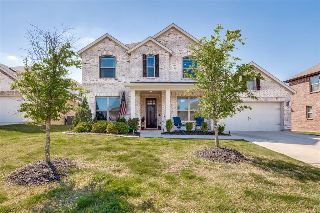 Thoughtfully updated and inviting, this Hidden Vistas home- zoned to Centennial HS and near walking and biking trails- offers exceptional curb appeal and a timeless presence. Step inside to an inviting open-concept layout designed for both everyday living and effortless entertaining. The spacious living, kitchen and dining areas flow seamlessly together, all anchored by handsome luxury vinyl flooring that carries throughout the main entertaining spaces. The kitchen is both stylish and functional, featuring painted cabinetry, a large granite island, subway tile backsplash and an ideal dining area overlooking the backyard. The living room has vaulted ceilings and is grounded by a striking fireplace with a black stacked stone surround, creating a warm and sophisticated focal point. The beautifully designed first floor includes a private primary suite tucked away for comfort, complete with an ensuite bath offering a separate soaking tub, walk-in shower, and dual closets. A secondary bedroom and full bath are also located downstairs, along with a dedicated study with French doors just off the entry, ideal for working from home. Upstairs, wood-look vinyl flooring continues into a spacious game room. There are two generously sized bedrooms that share a hall bath with double sinks, ample storage and a tub-shower. The backyard is truly a standout—an outdoor retreat designed for fun and relaxation. Enjoy a play pool with rock surround, plus a versatile sport court complete with basketball markings that can easily accommodate pickleball or other activities. A grassy area adds even more space for play or pets, making this a true outdoor paradise. Offering a seamless blend of style and function, this home is turnkey and ready for its next owner to enjoy.