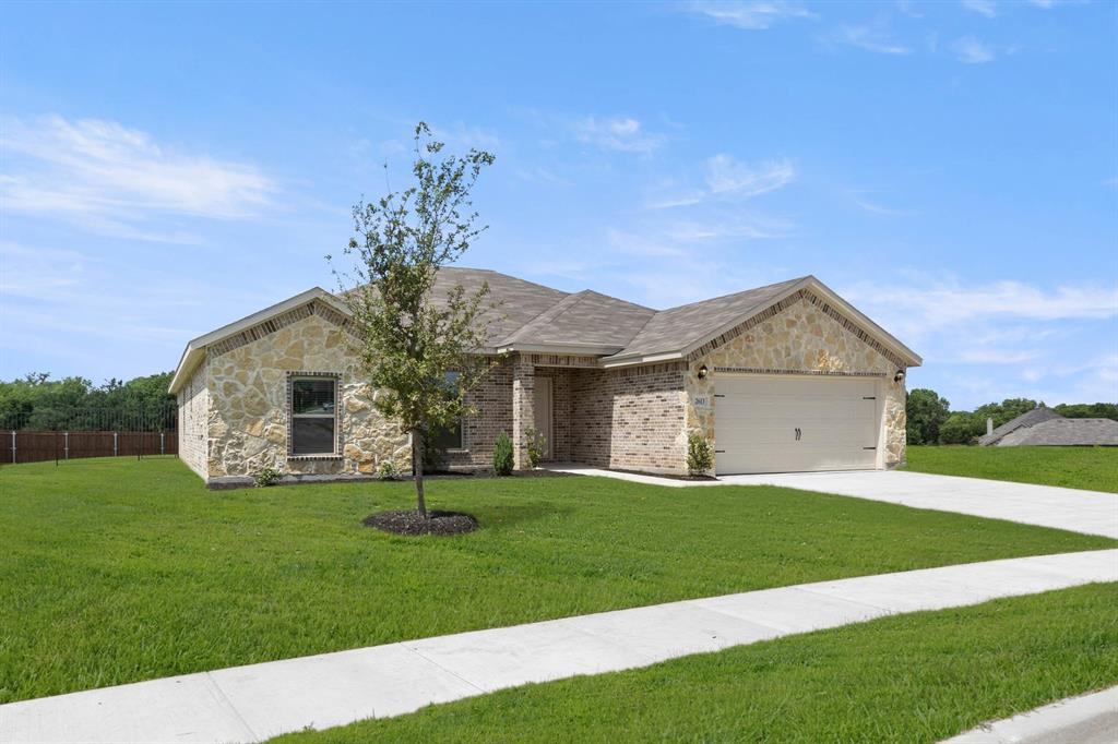 MLS# 21316529 - Built by Impression Homes - Ready Now! ~ Traditional single-family residence in Mountain Valley offering 2,047 sf, 4 bedrooms and 2 full baths. Construction complete. Open floorplan with eat-in kitchen, kitchen island, smart home system and walk-in closet(s). Covered patio, 2-car garage, central electric heat, central air. Carpet and tile floors, slab foundation, composition roof. Joshua ISD: Njoshua, Tom and Nita Nichols, Joshua High.