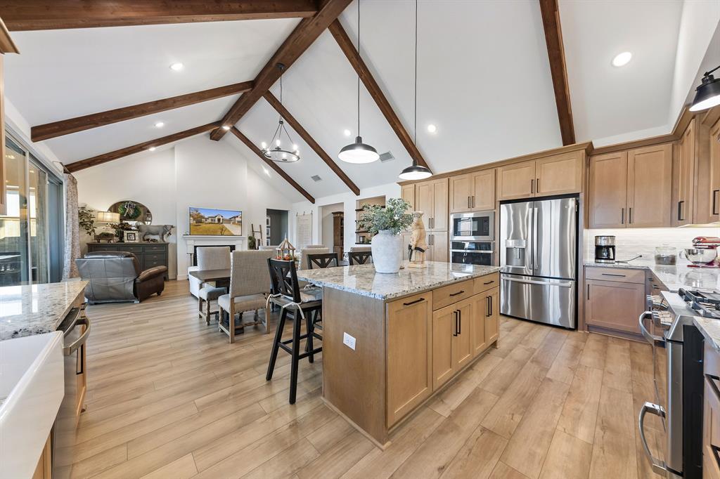 Now offered at $479,000, this move-in ready modern farmhouse in Monterra stands out with a rare private guest suite featuring its own separate entrance, ideal for multi-generational living, long-term guests, a private office, or flexible lifestyle needs. Unlike waiting on builder inventory, this home is complete with upgraded finishes, natural light, and thoughtful design already in place.
Inside, the open-concept layout offers vaulted ceilings, seamless flow between the living, dining, and kitchen areas, and a warm modern farmhouse feel designed for both everyday living and entertaining. The kitchen features generous prep space, abundant cabinetry, and a layout that functions beautifully for gatherings and daily life.
The spacious primary suite creates a relaxing retreat, while additional bedrooms provide versatility for family, guests, work, or hobbies. Refrigerator to convey.
Located in highly desirable Monterra with resort-style amenities including a community pool, pickleball courts, parks, playgrounds, walking trails, and sidewalks. Convenient access to I-30, Highway 66, Rockwall, Dallas, shopping, dining, and the upcoming Lafayette Landing development.
Buyer and buyer’s agent to verify all information including measurements, schools, taxes, and HOA information. Agent owned.